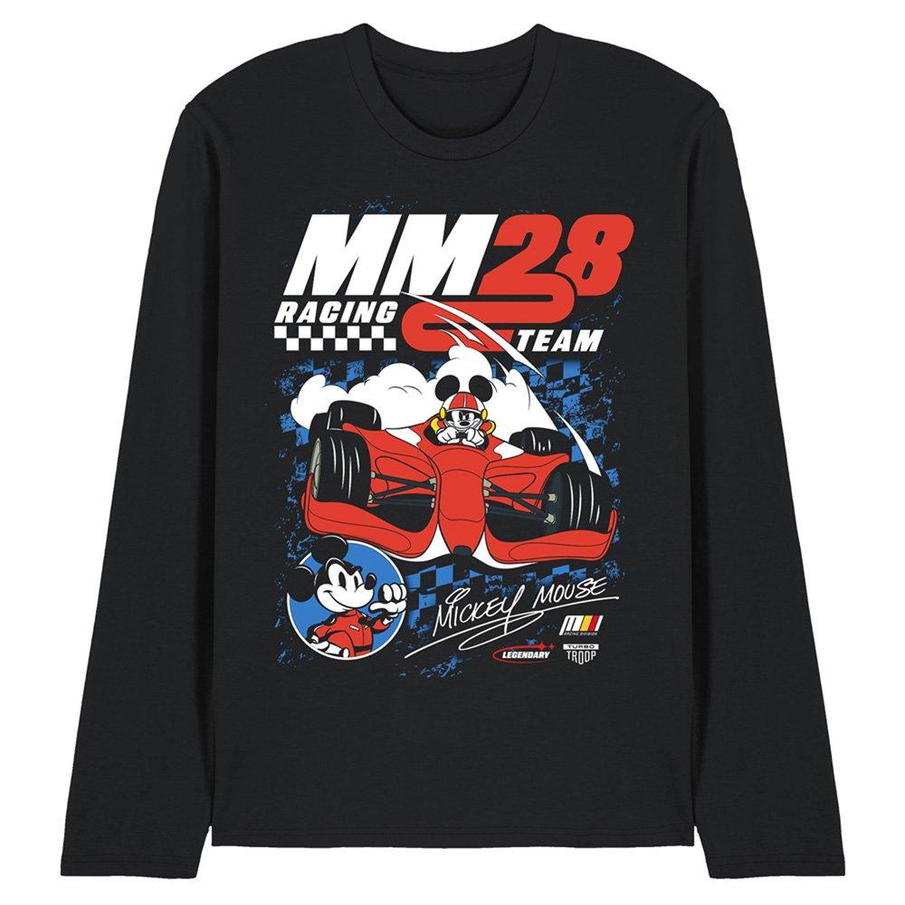 Black - Disney - Mickey Mouse Racing Chequered Long Sleeve T-Shirt - 1