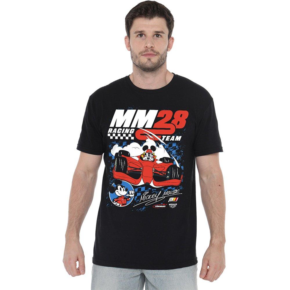 Black - Disney - Mickey Mouse Racing Chequered T-Shirt Black - 1