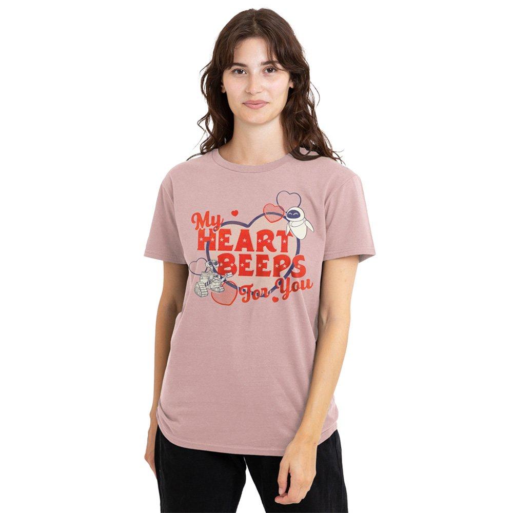 Pink - Disney - Walle And Eve My Heart Beeps T-Shirt Pink - 1