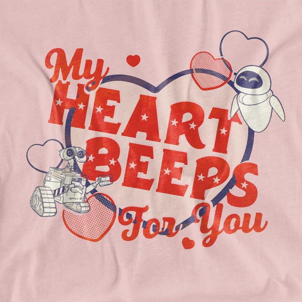Pink - Disney - Walle And Eve My Heart Beeps T-Shirt Pink - 2
