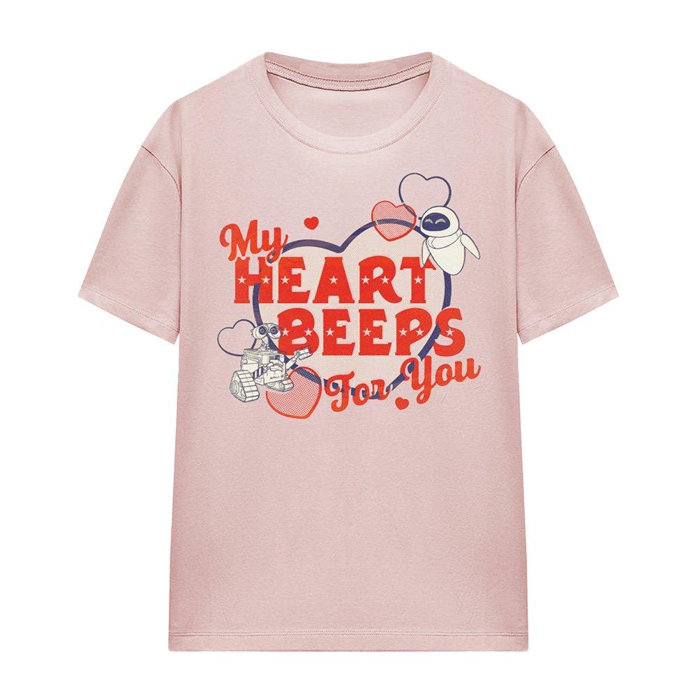 Pink - Disney - Walle And Eve My Heart Beeps T-Shirt Pink - 4
