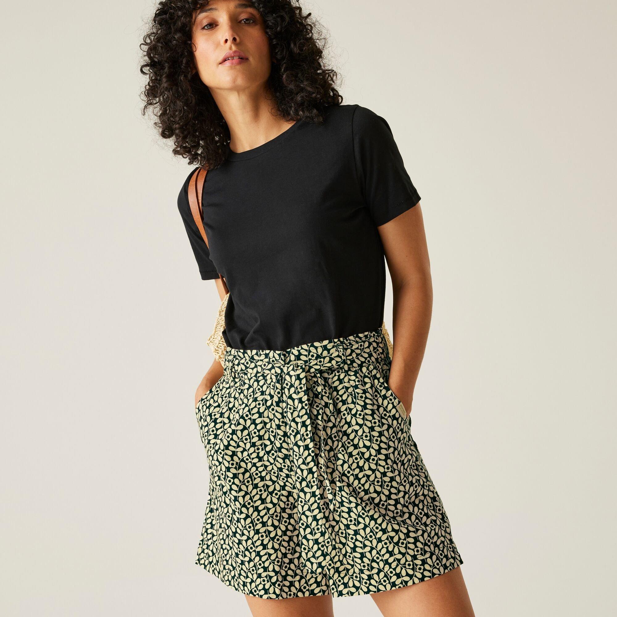 Regatta Orla Kiely Summer II Damen-Shorts – Paperbag-Style, 90% Baumwolle, Mit Gürtel & Aufgesetzten Taschen