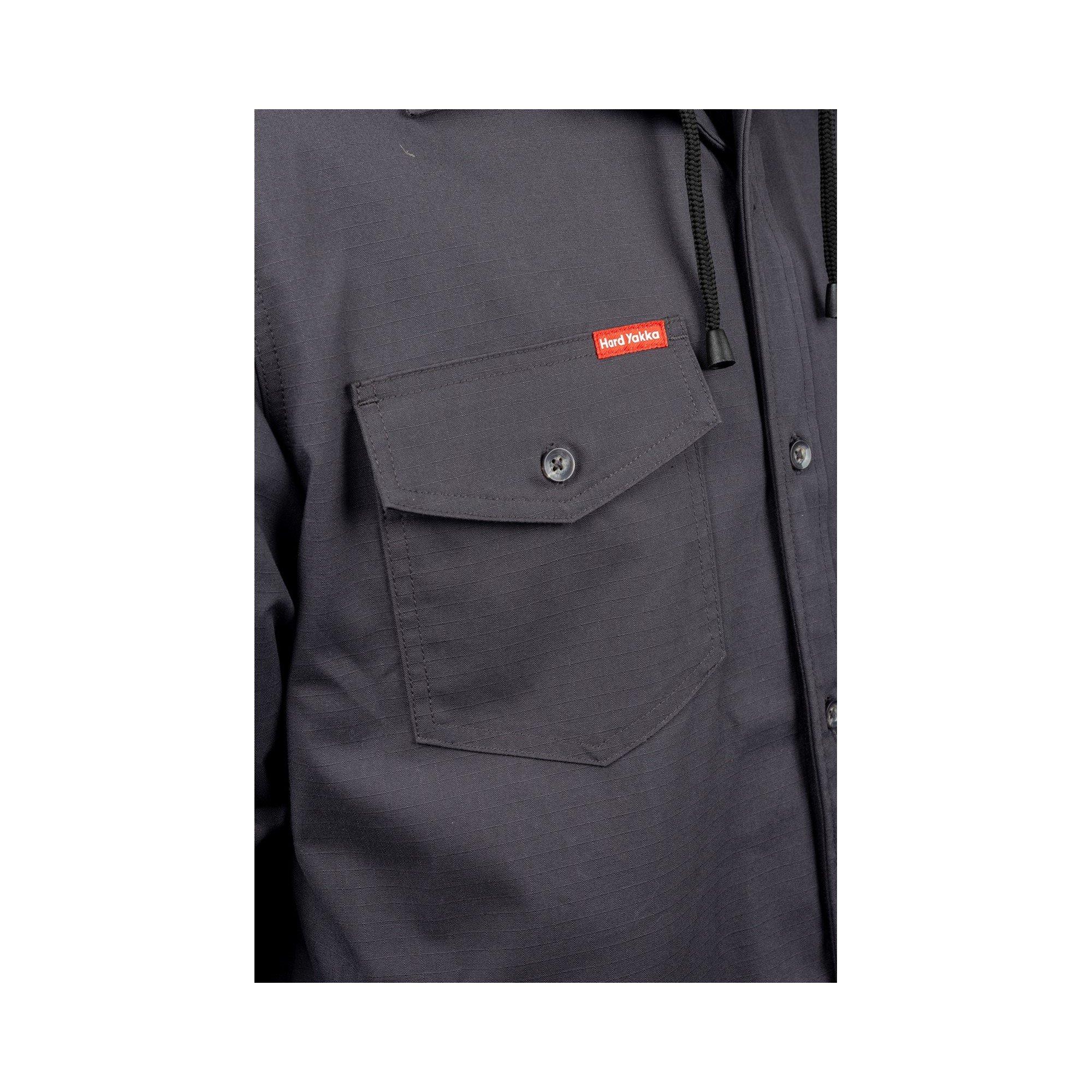 Charcoal - Hard Yakka - Quilted Solid Shacket - 4