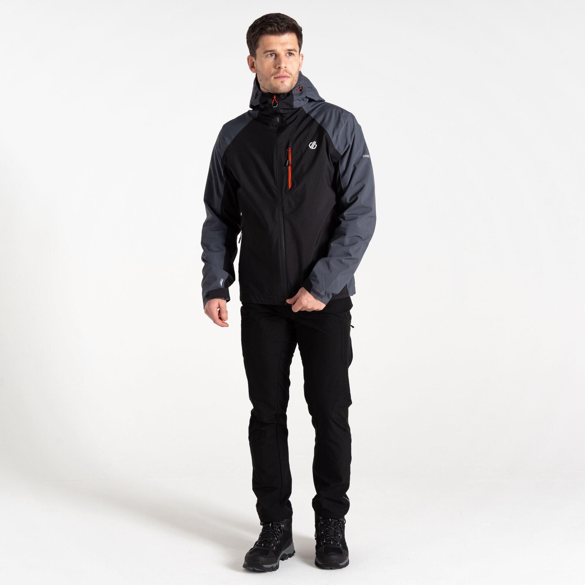 Black/Ebony - Dare 2b - Men's Torrek Recycled Breathable Stretch Windproof Hooded Waterproof Jacket - 2
