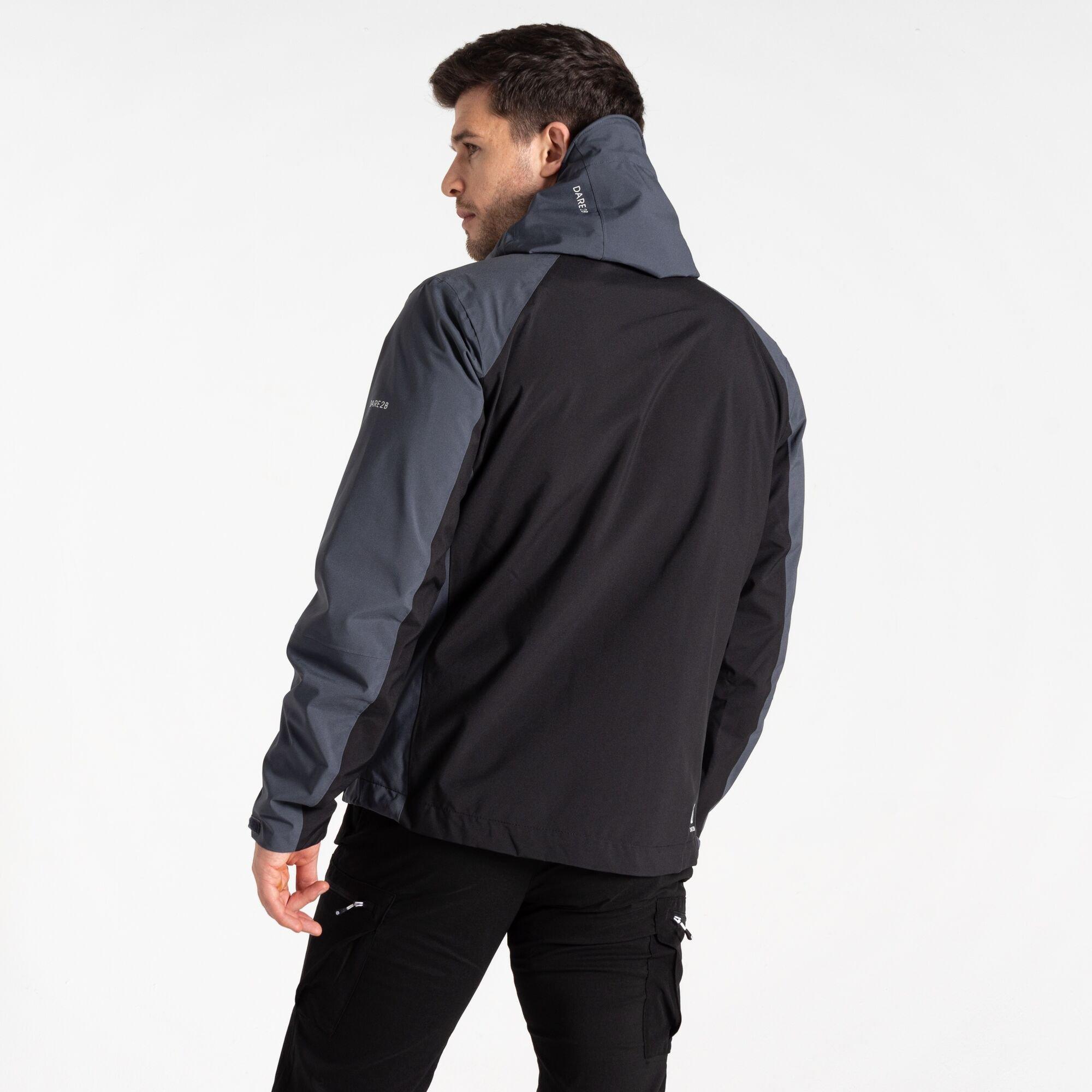 Black/Ebony - Dare 2b - Men's Torrek Recycled Breathable Stretch Windproof Hooded Waterproof Jacket - 3