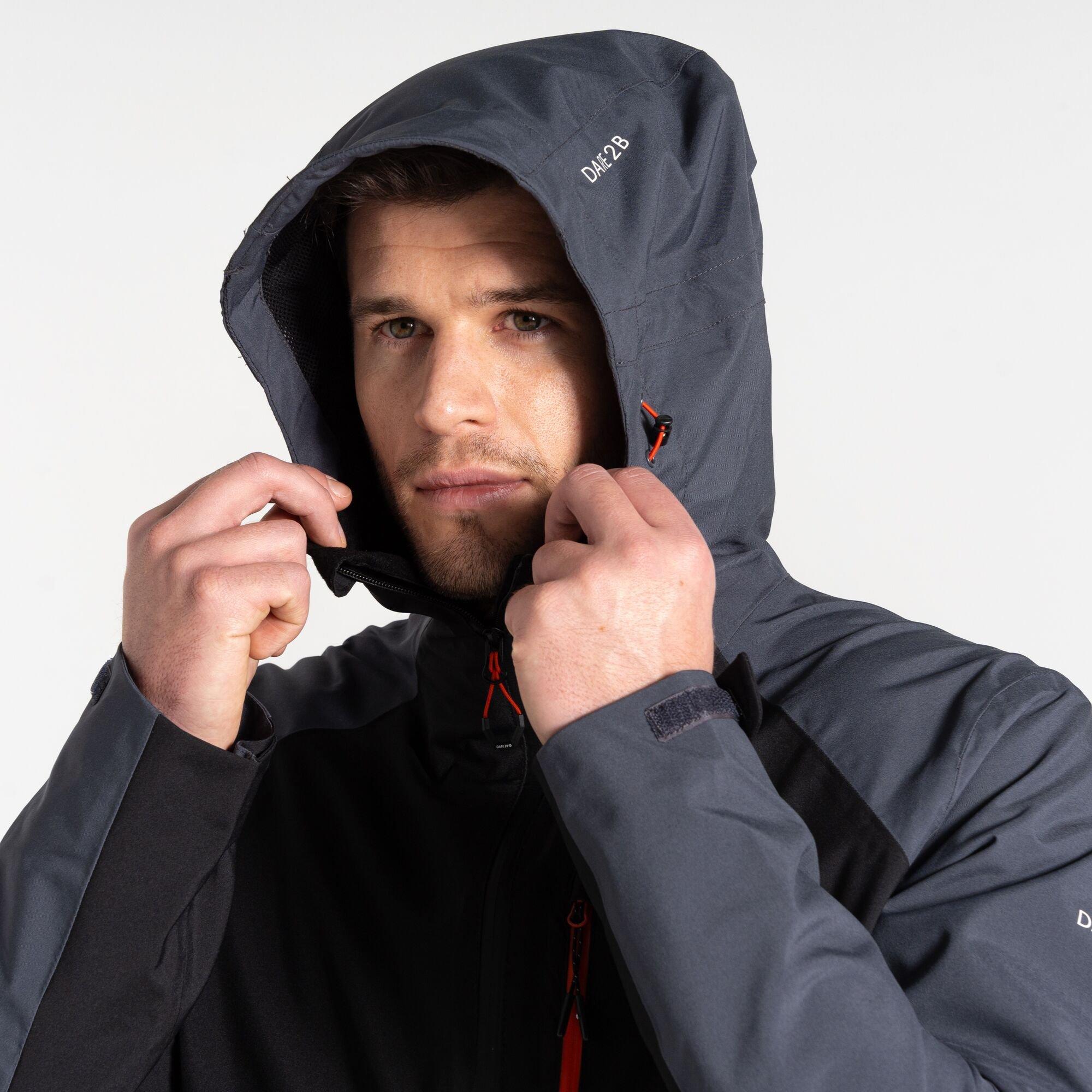 Black/Ebony - Dare 2b - Men's Torrek Recycled Breathable Stretch Windproof Hooded Waterproof Jacket - 4