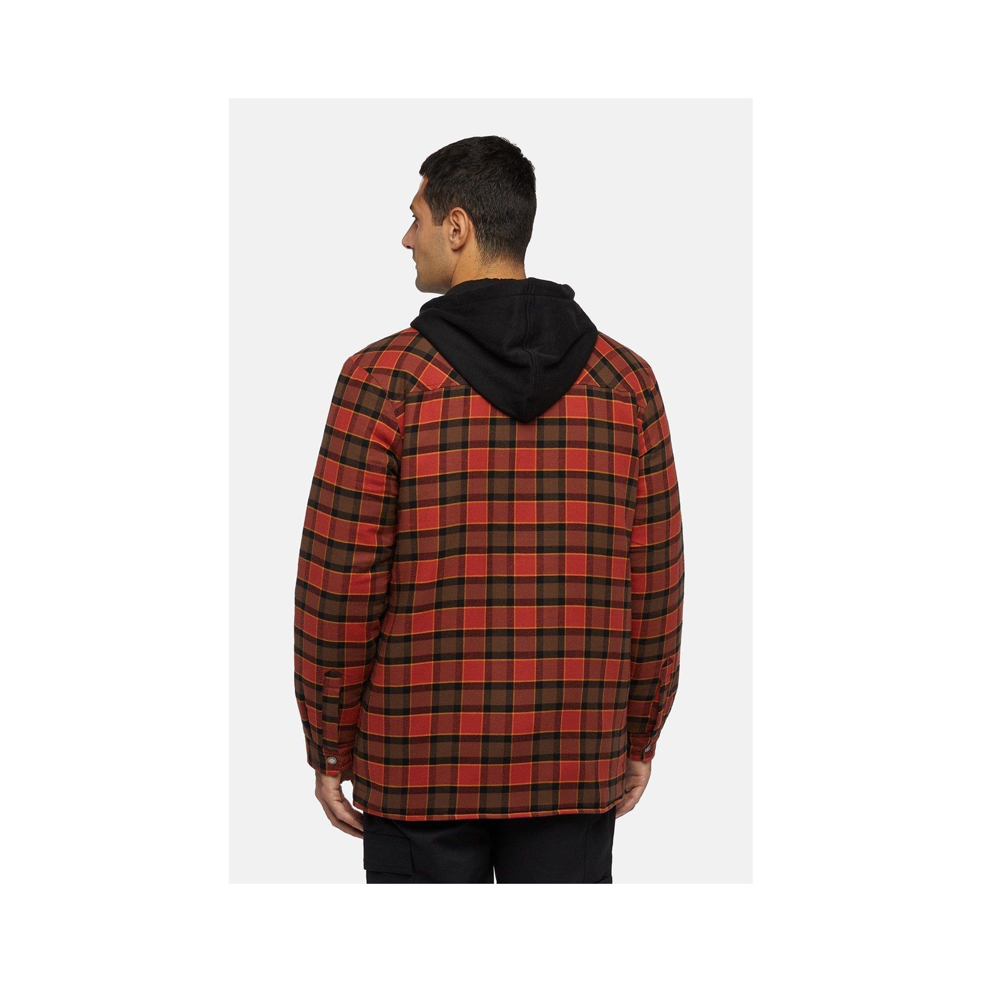 Red Ochre - Dickies - Fleece Hooded Flannel Shirt - 2