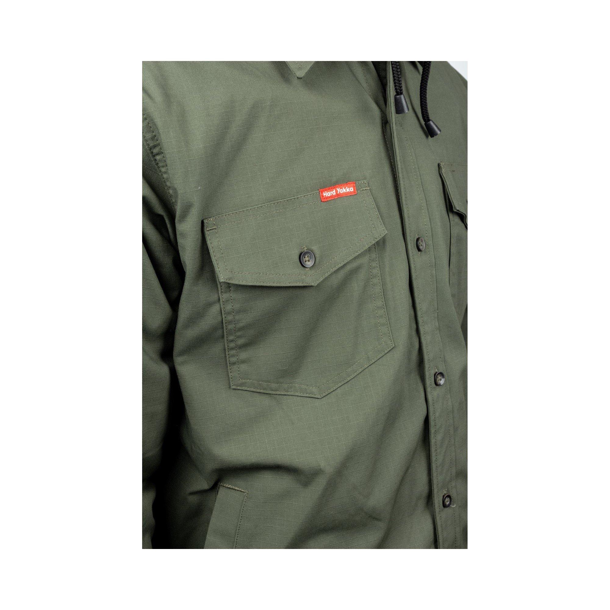 Military Green - Hard Yakka - Quilted Solid Shacket - 4