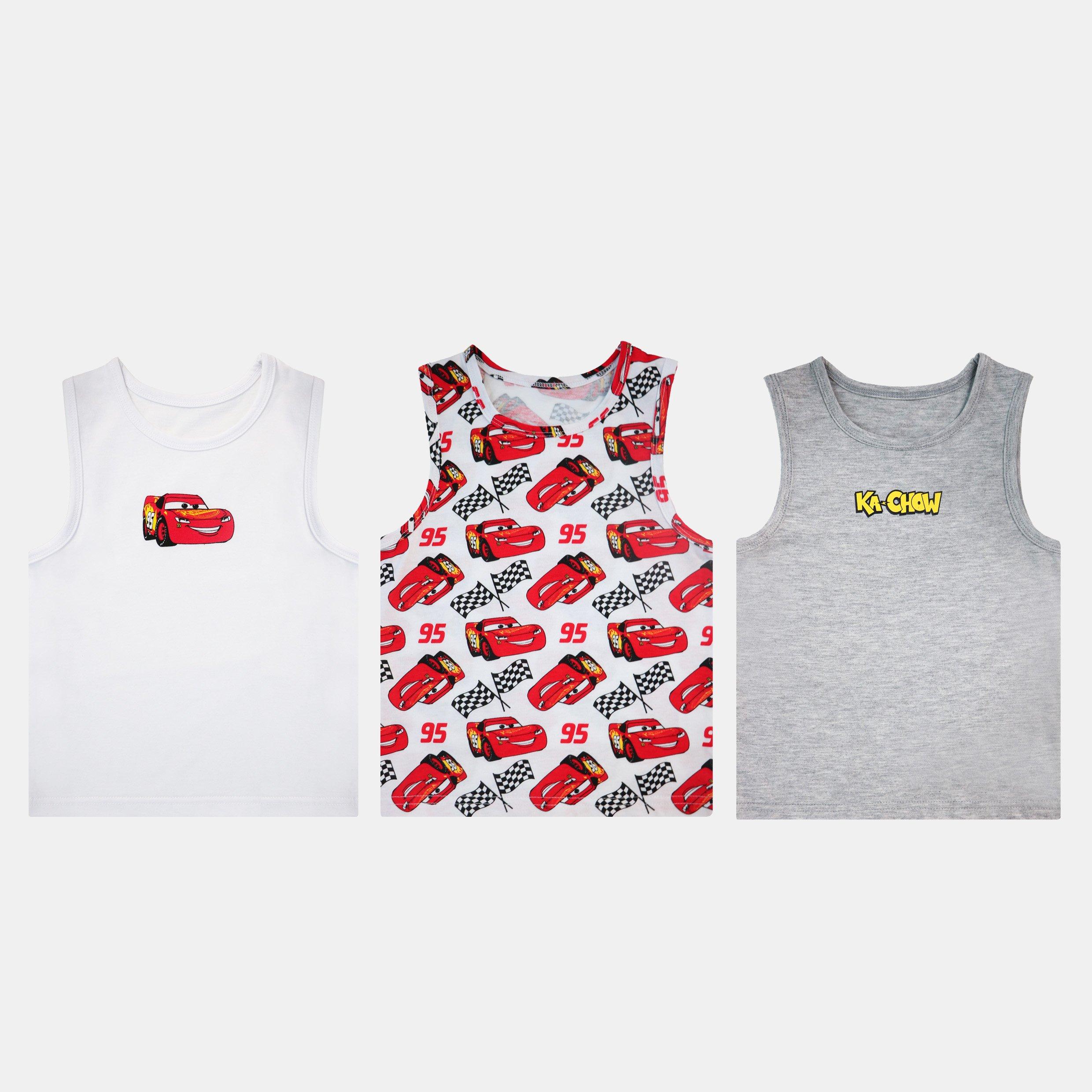 Cars - Character - Kids Graphic Crew Neck 3 Pack Vests - 1