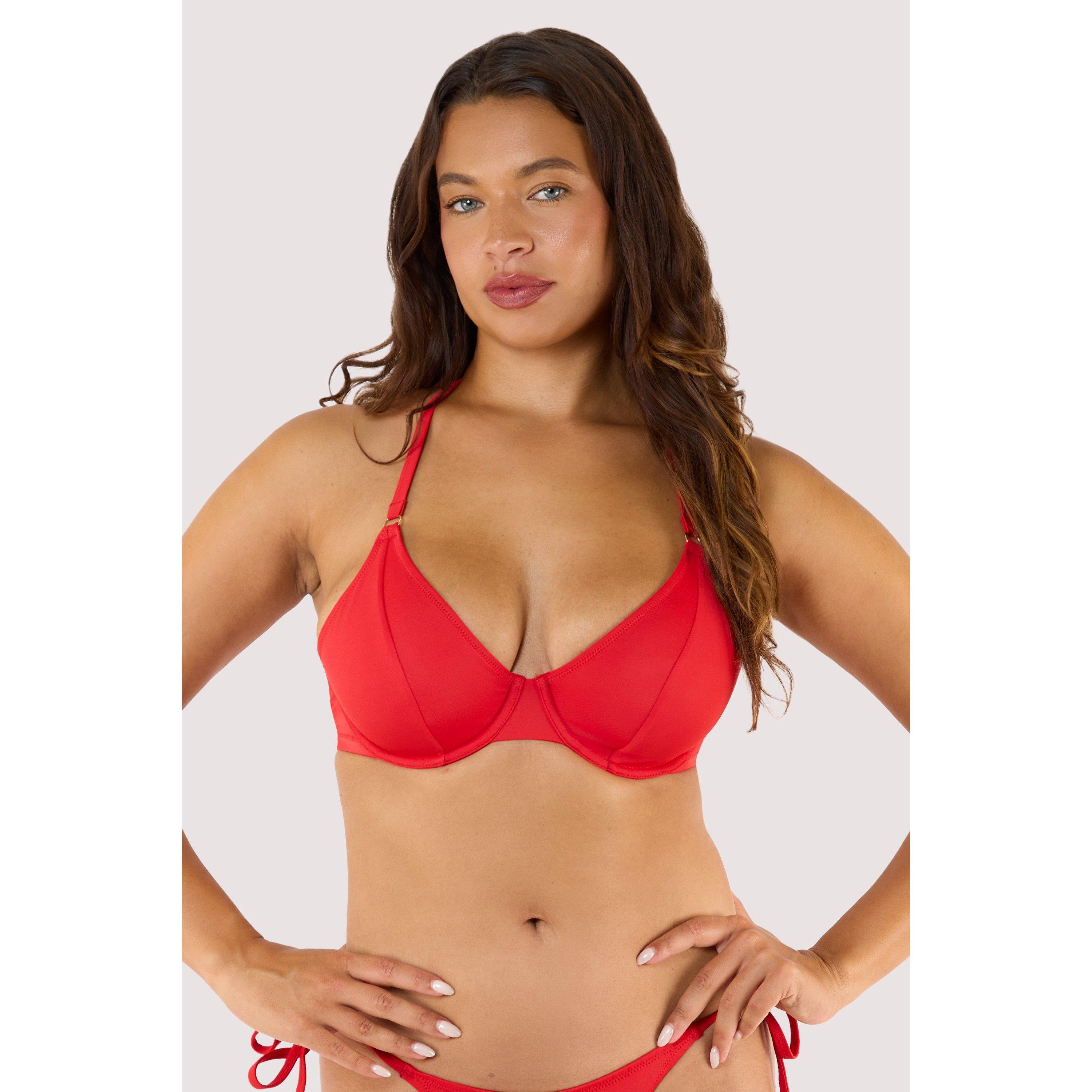 Paloma Red - Wolf and Whistle - Paloma Red Underwired Halterneck Bikini Top - 1