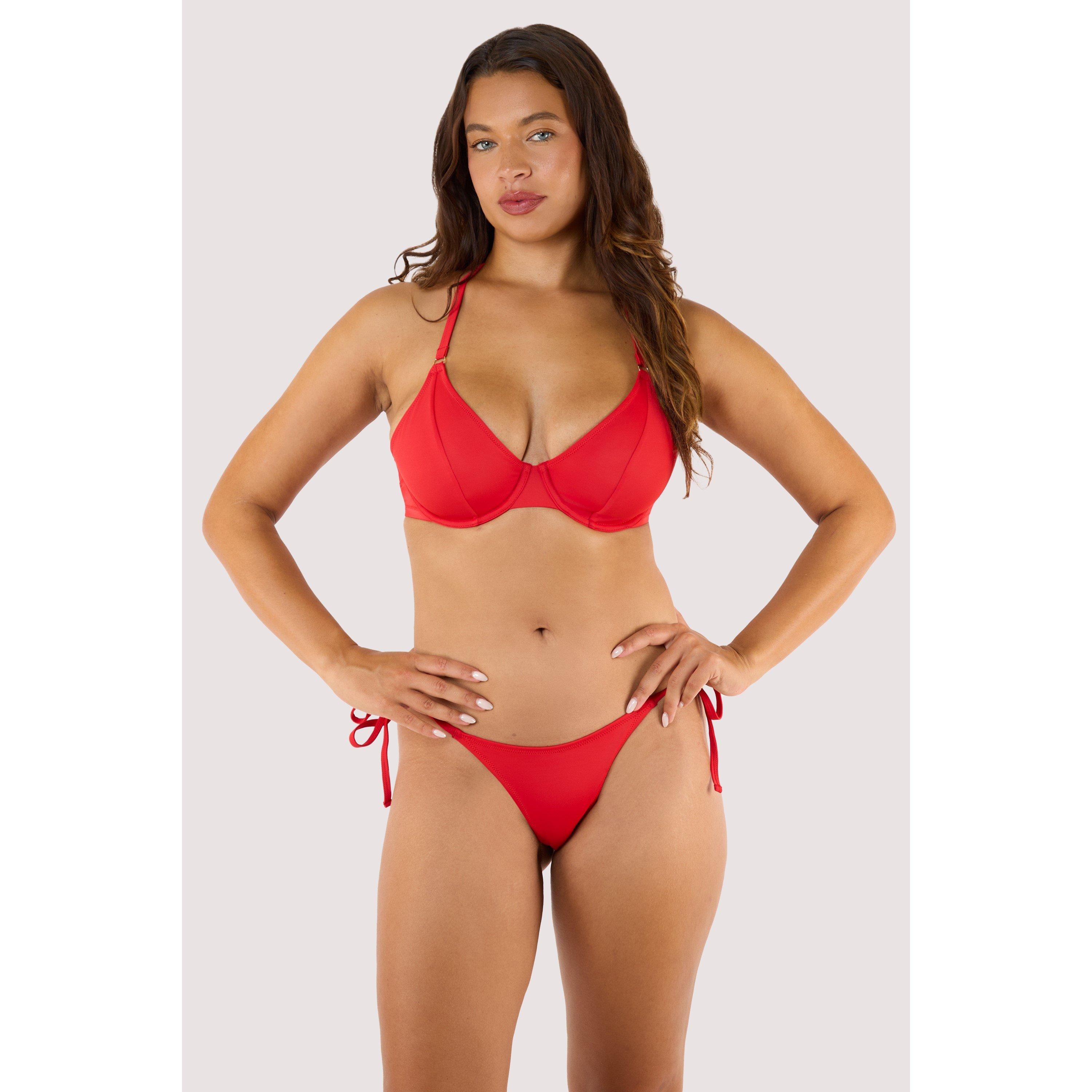 Paloma Red - Wolf and Whistle - Paloma Red Tie Side Bikini Brief - 3