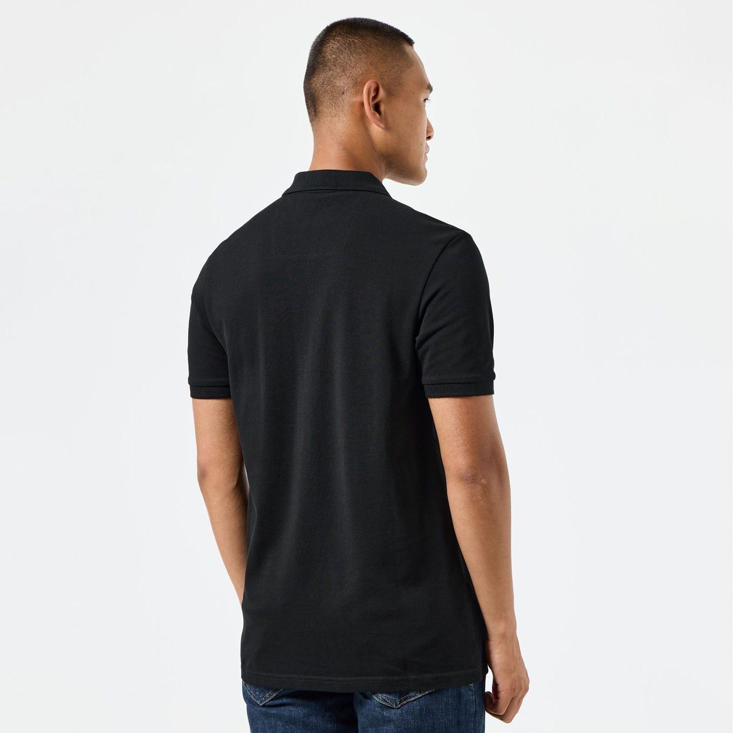 Black - Weekend Offender - Spence Mid Check Detail Polo Shirt - 2