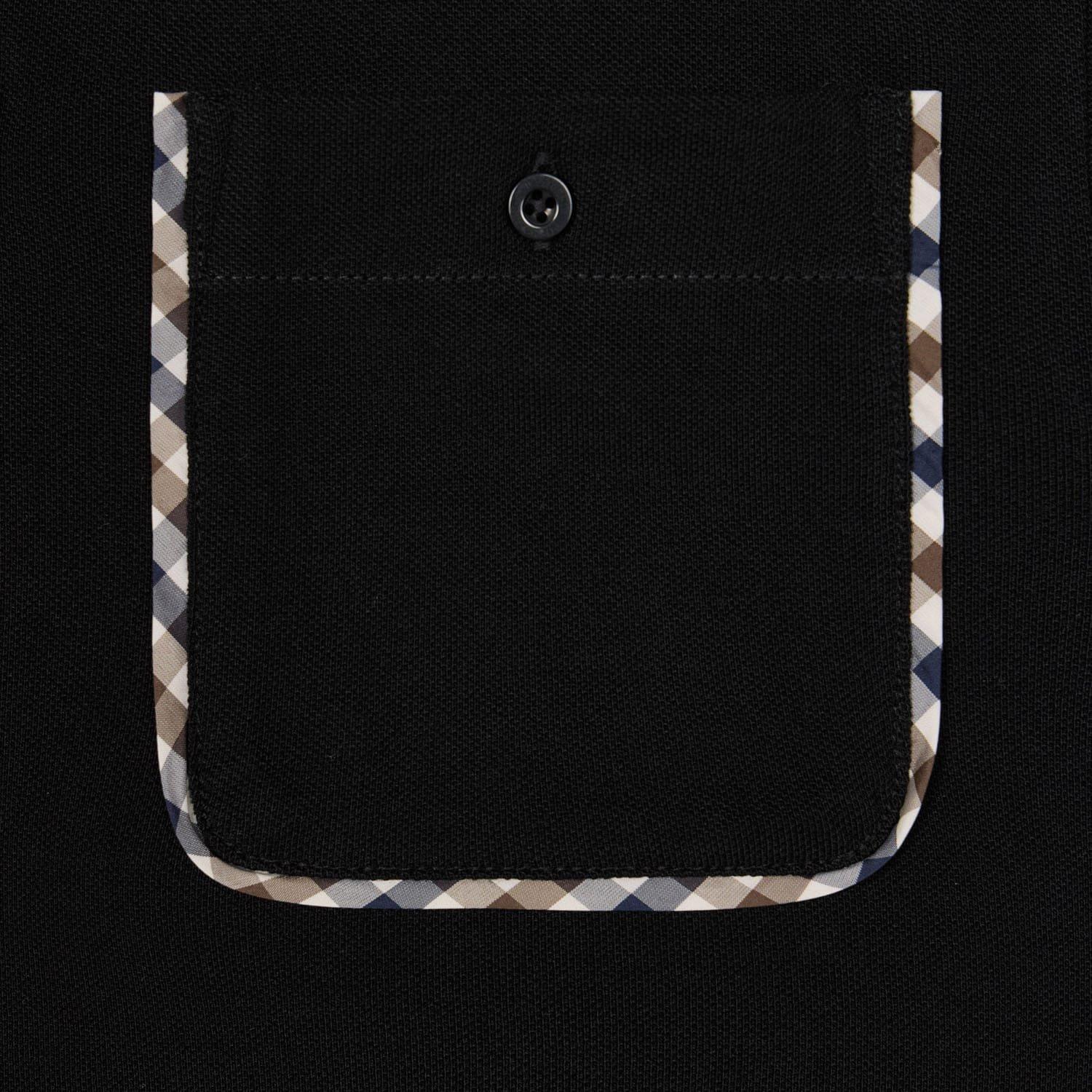 Black - Weekend Offender - Spence Mid Check Detail Polo Shirt - 6