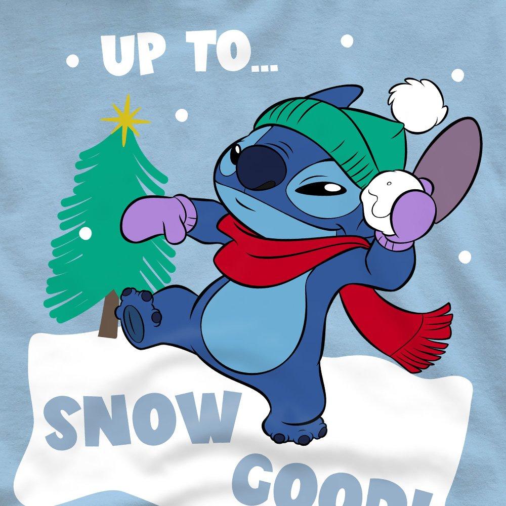 Light Blue - Disney - Lilo & Stitch Up To Snow Good At Christmas Mens T- - 2