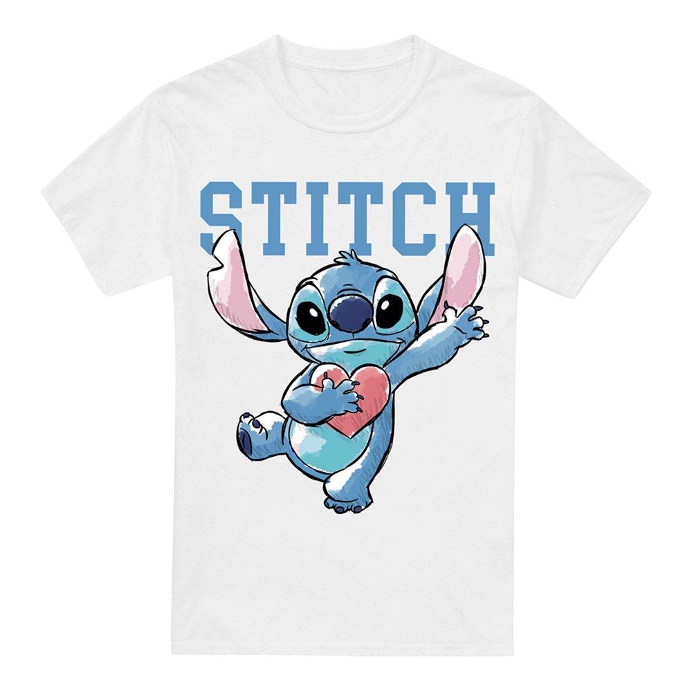 White - Disney - Lilo & Stitch Clutching Hearts T-Shirt White - 4