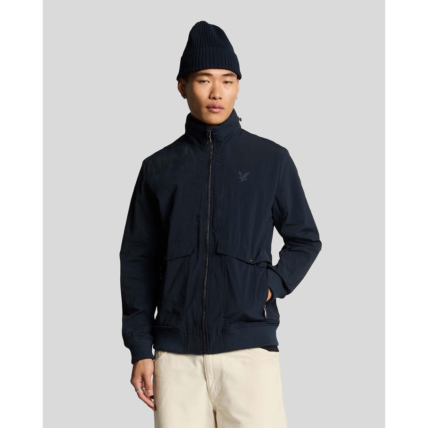 Blue - Lyle and Scott - Hooded Crinkle Nylon Pocket Jacket - 1