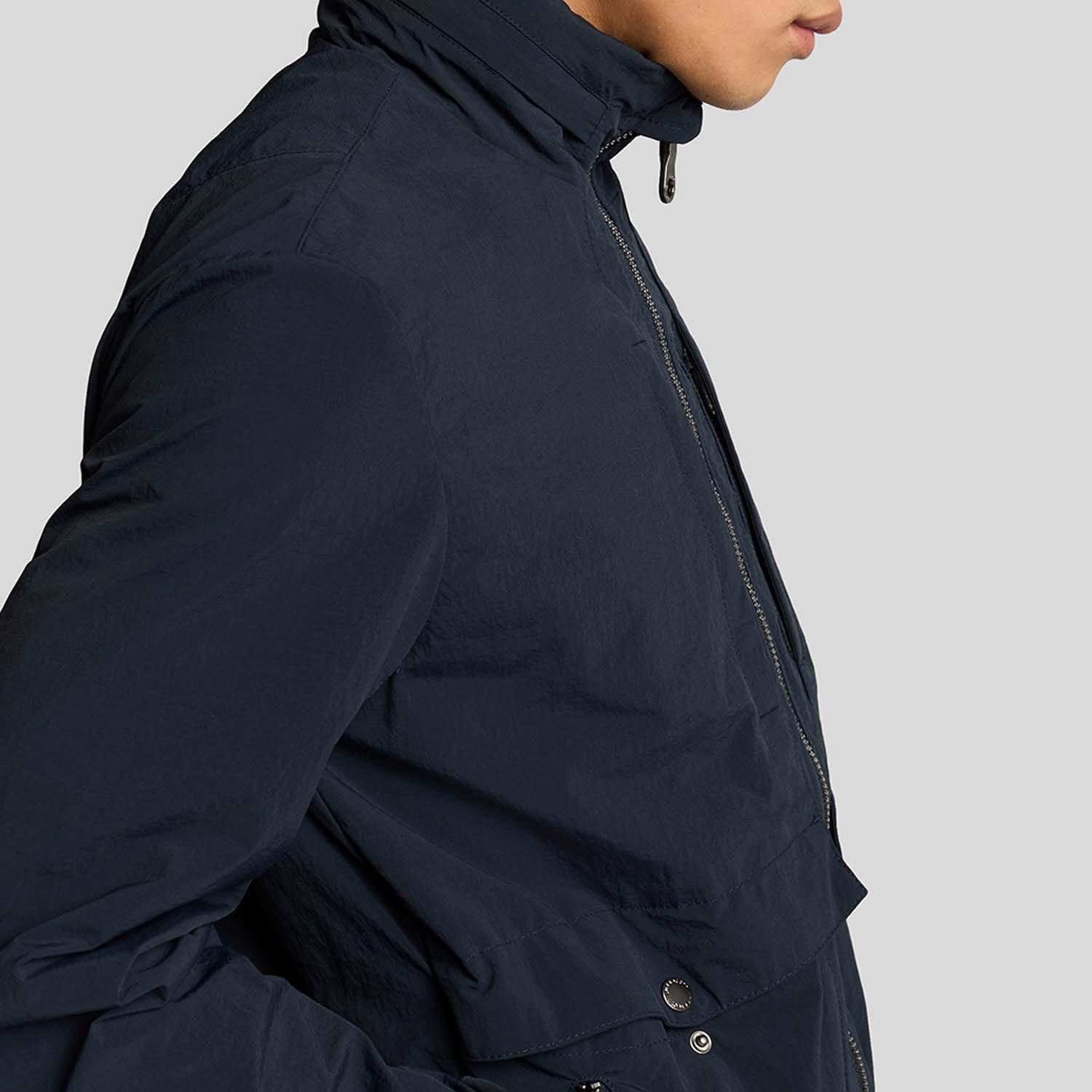 Blue - Lyle and Scott - Hooded Crinkle Nylon Pocket Jacket - 4