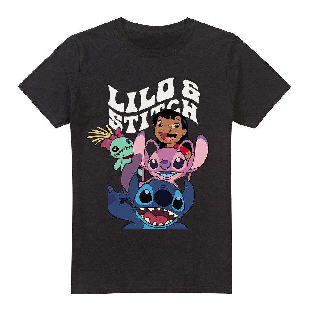 Black - Disney - Lilo & Stitch Character Montage Mens T-Shirt Black - 4