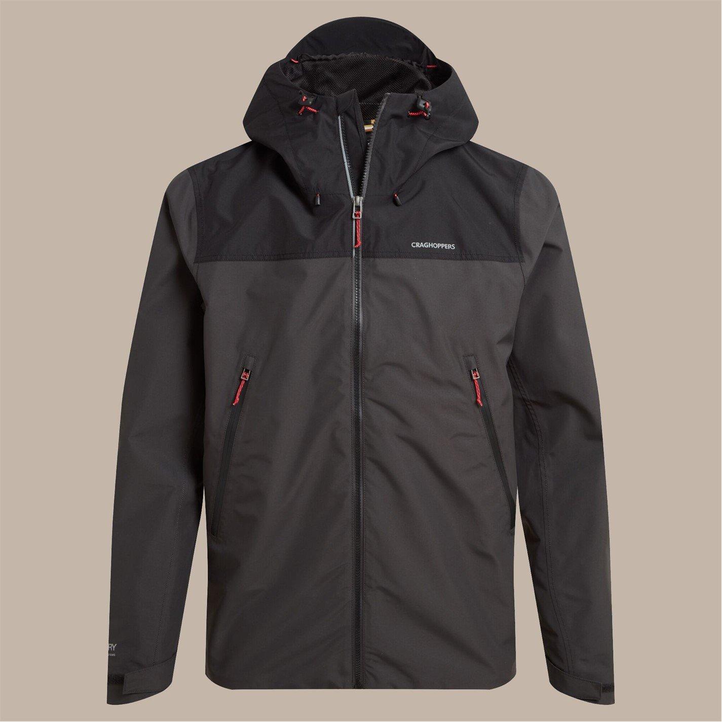 Black/Mosgrn - Craghoppers - Men's Vanth AquaDry Wind Resistant Long Sleeve Waterproof Jacket - 11