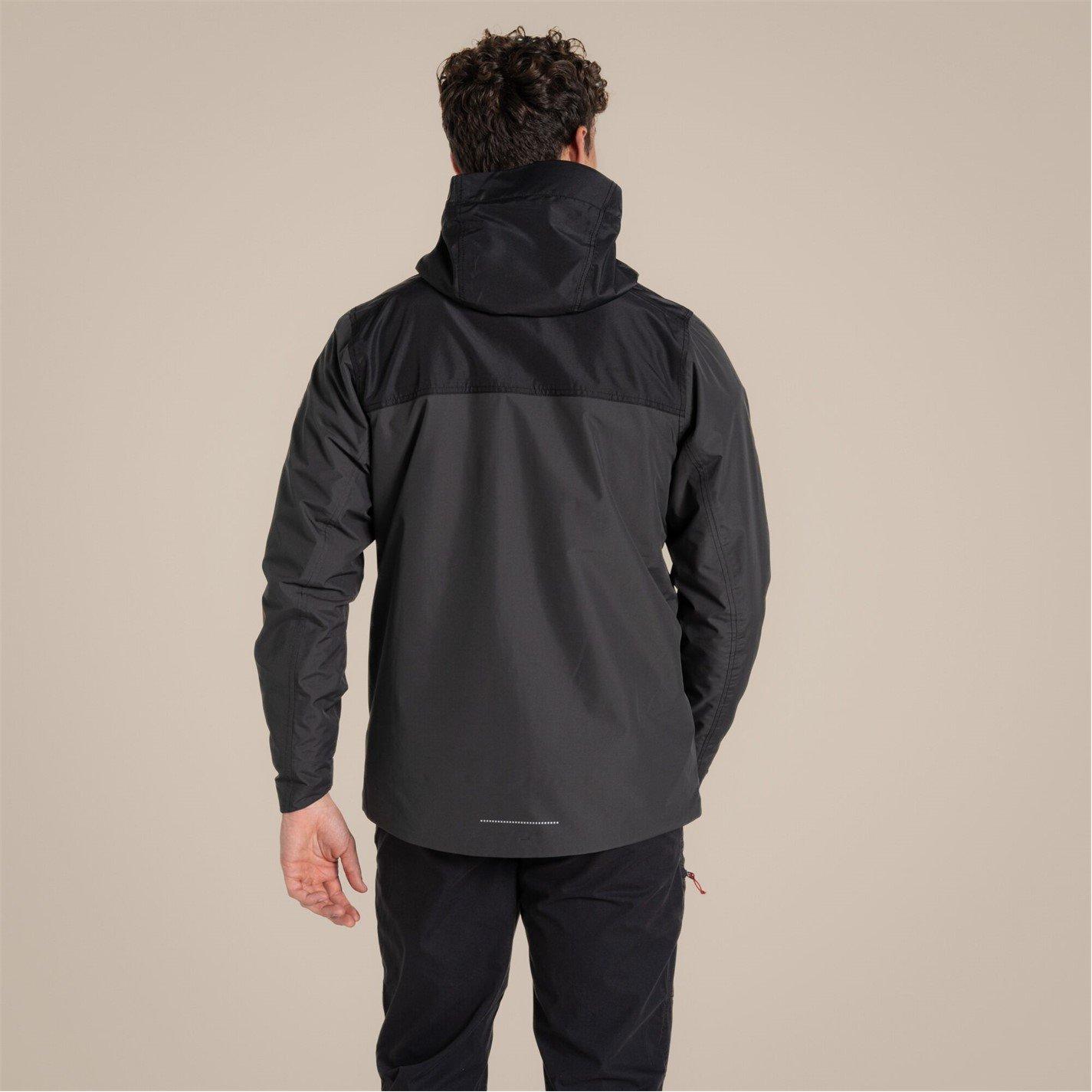 Black/Mosgrn - Craghoppers - Men's Vanth AquaDry Wind Resistant Long Sleeve Waterproof Jacket - 3