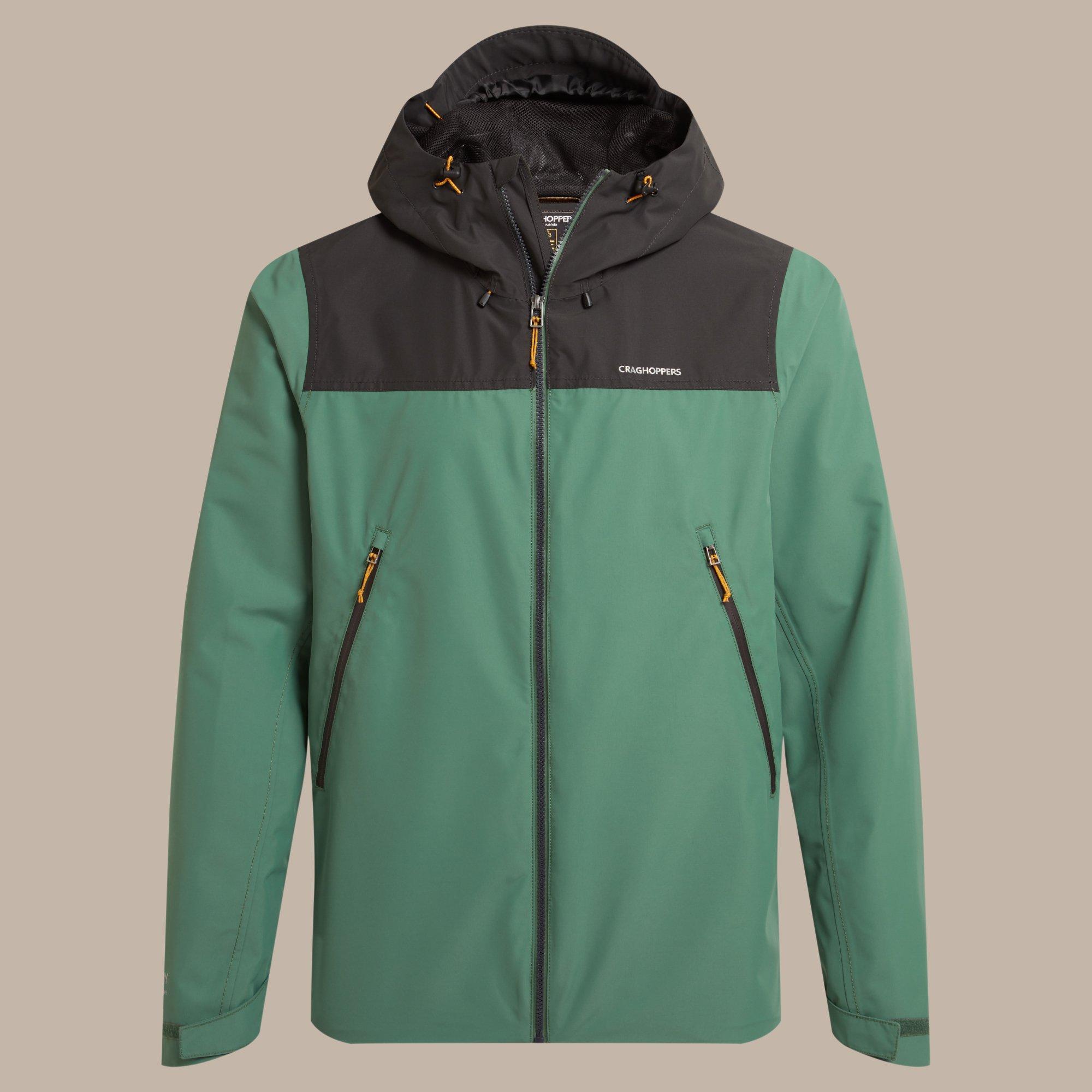 Black/Mosgrn - Craghoppers - Men's Vanth AquaDry Wind Resistant Long Sleeve Waterproof Jacket - 7