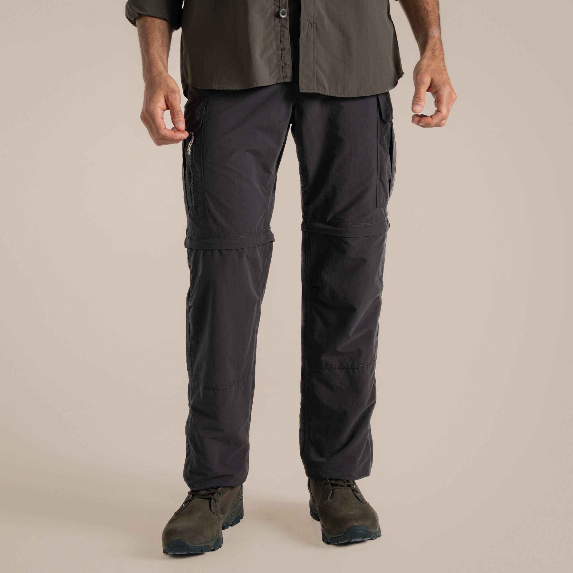Craghoppers Men's Nosilife Convertible Iii Insect-Repellent Cargo Tr - Black Pepper - 38R