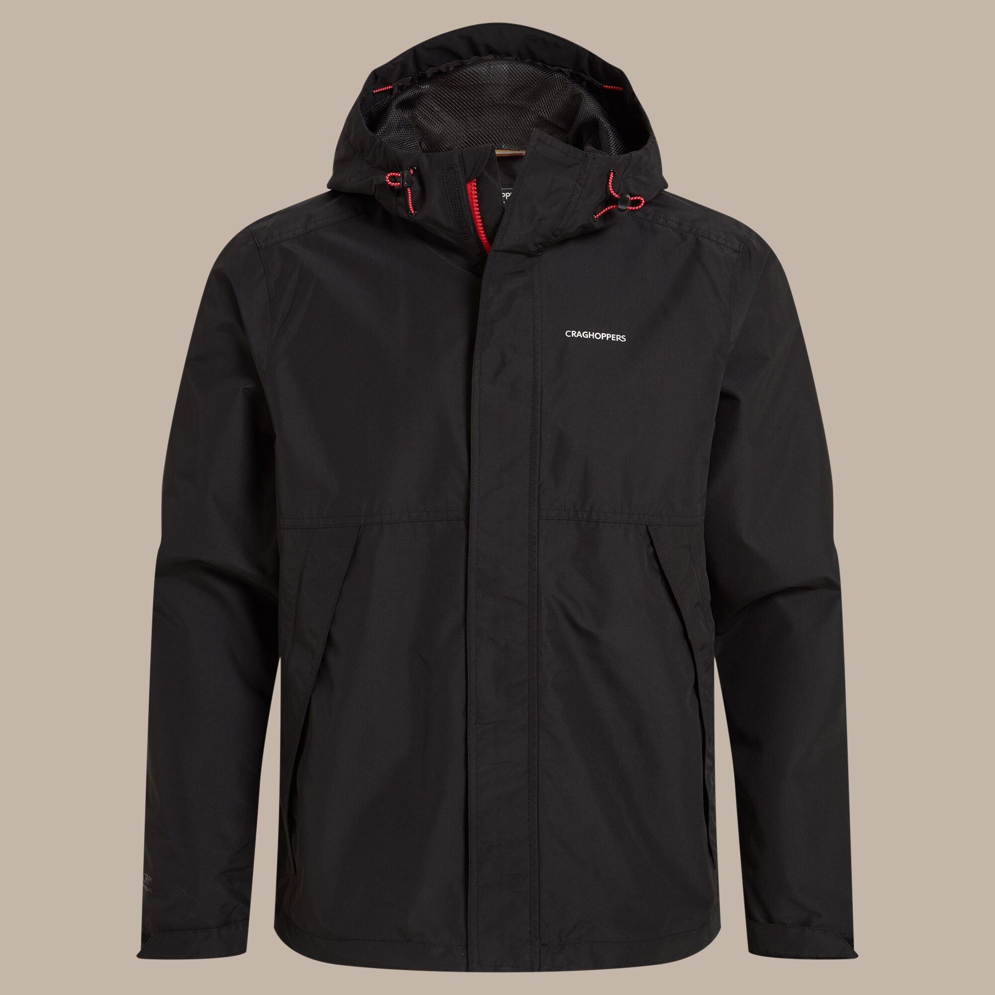 Black - Craghoppers - Men's Ossus DWR Wind Resistant Waterproof Jacket - 8