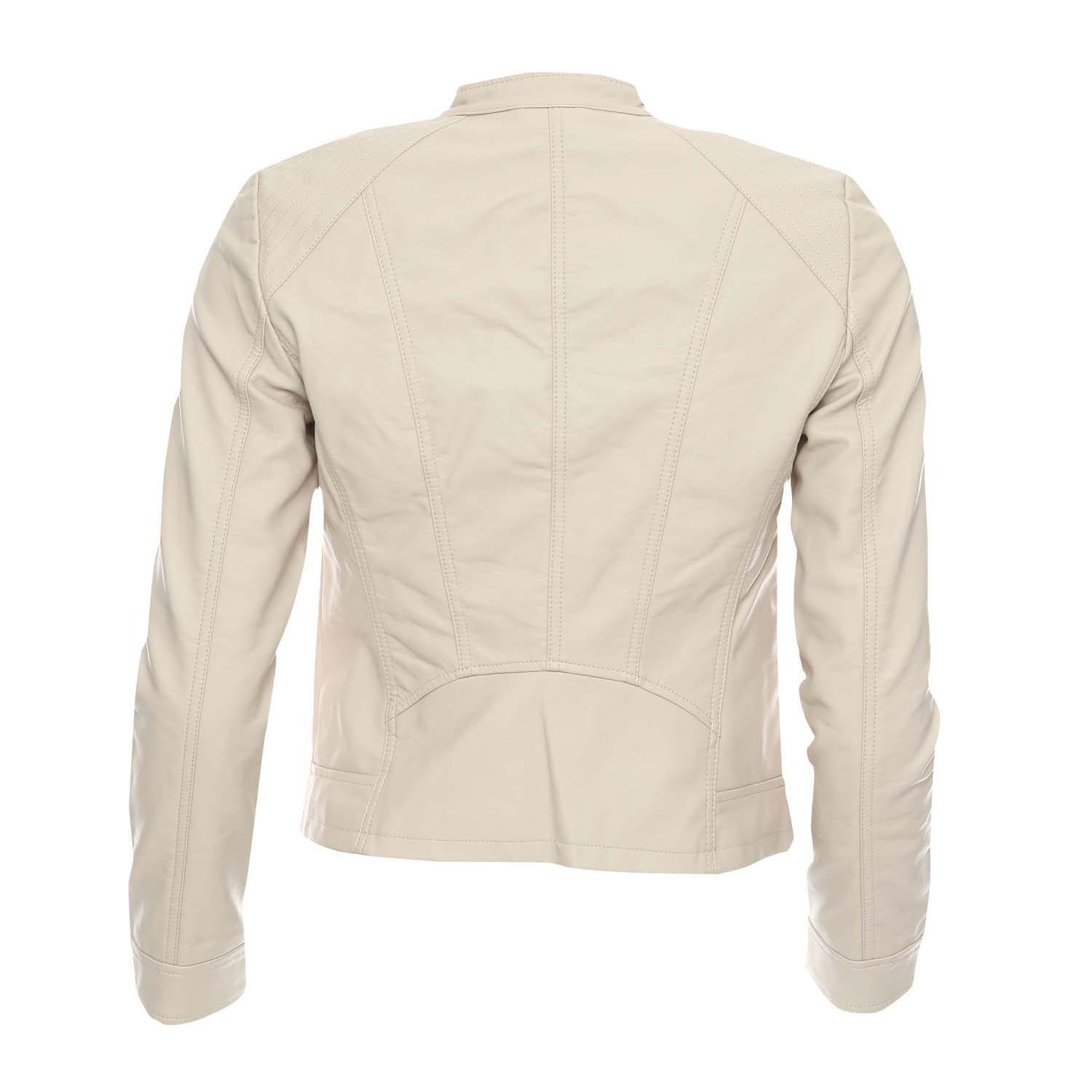 Oatmeal - Vero Moda - Favodona Faux Leather Jacket - 2