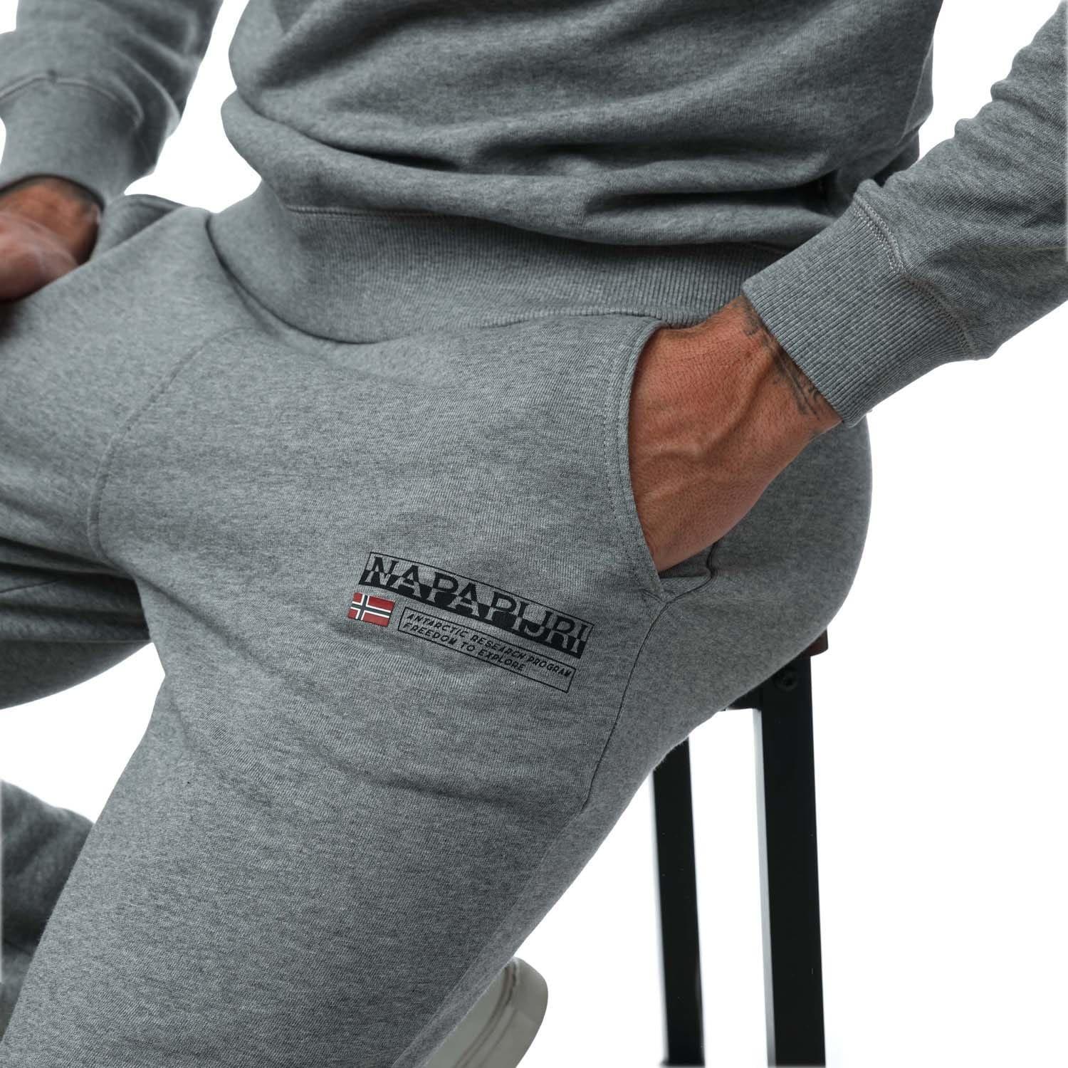 Grey Marl - Napapijri - Kasba Logo Jog Pants - 4