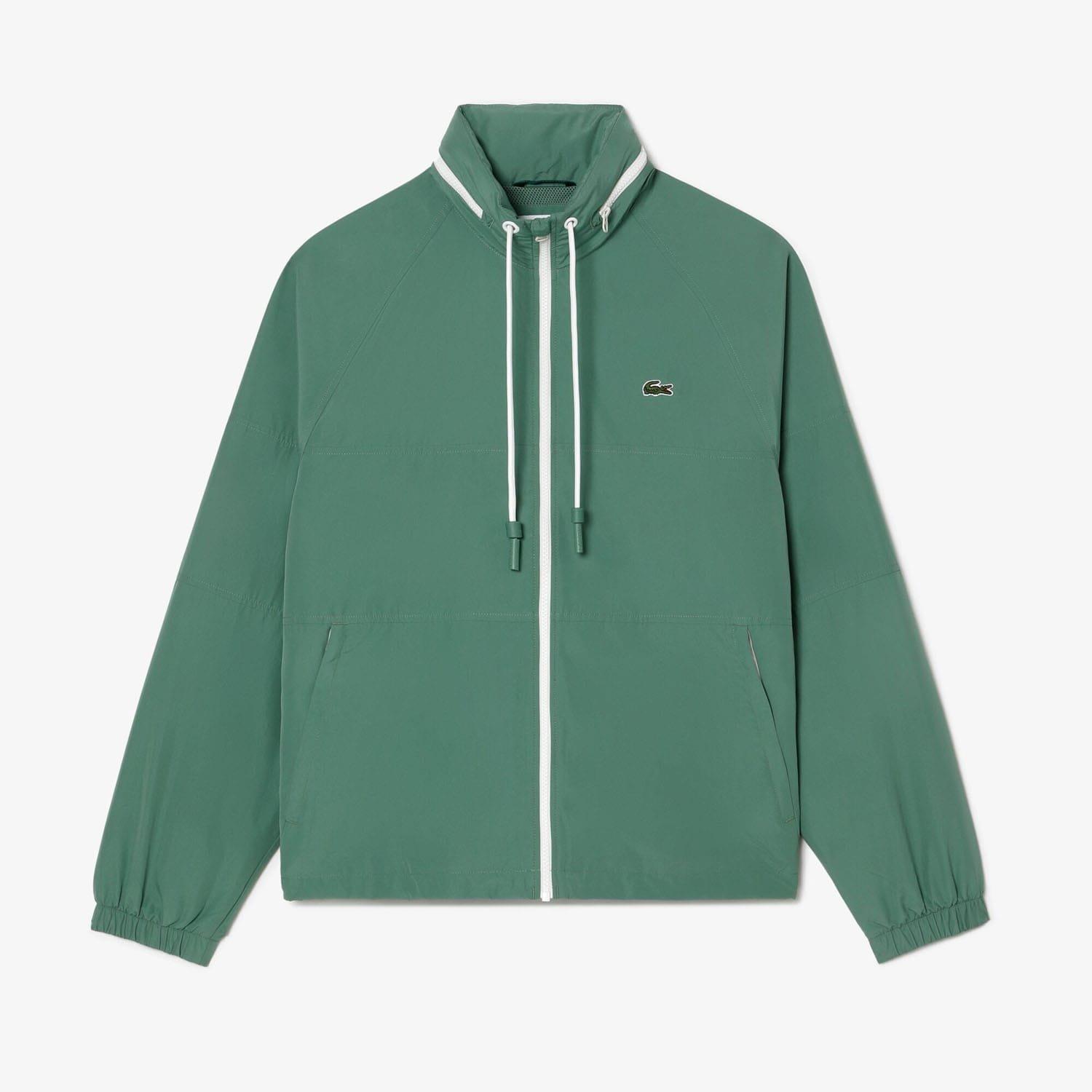 Green - Lacoste - Detachable Hood Water-Repellent Jacket - 4