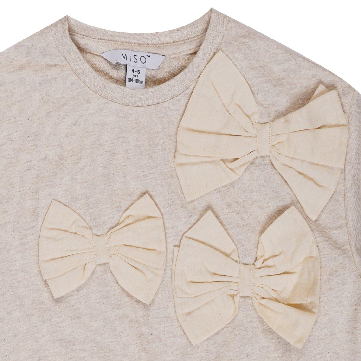 Crème/bleu-vert - Miso - Bow Top and Skirt Set - 4