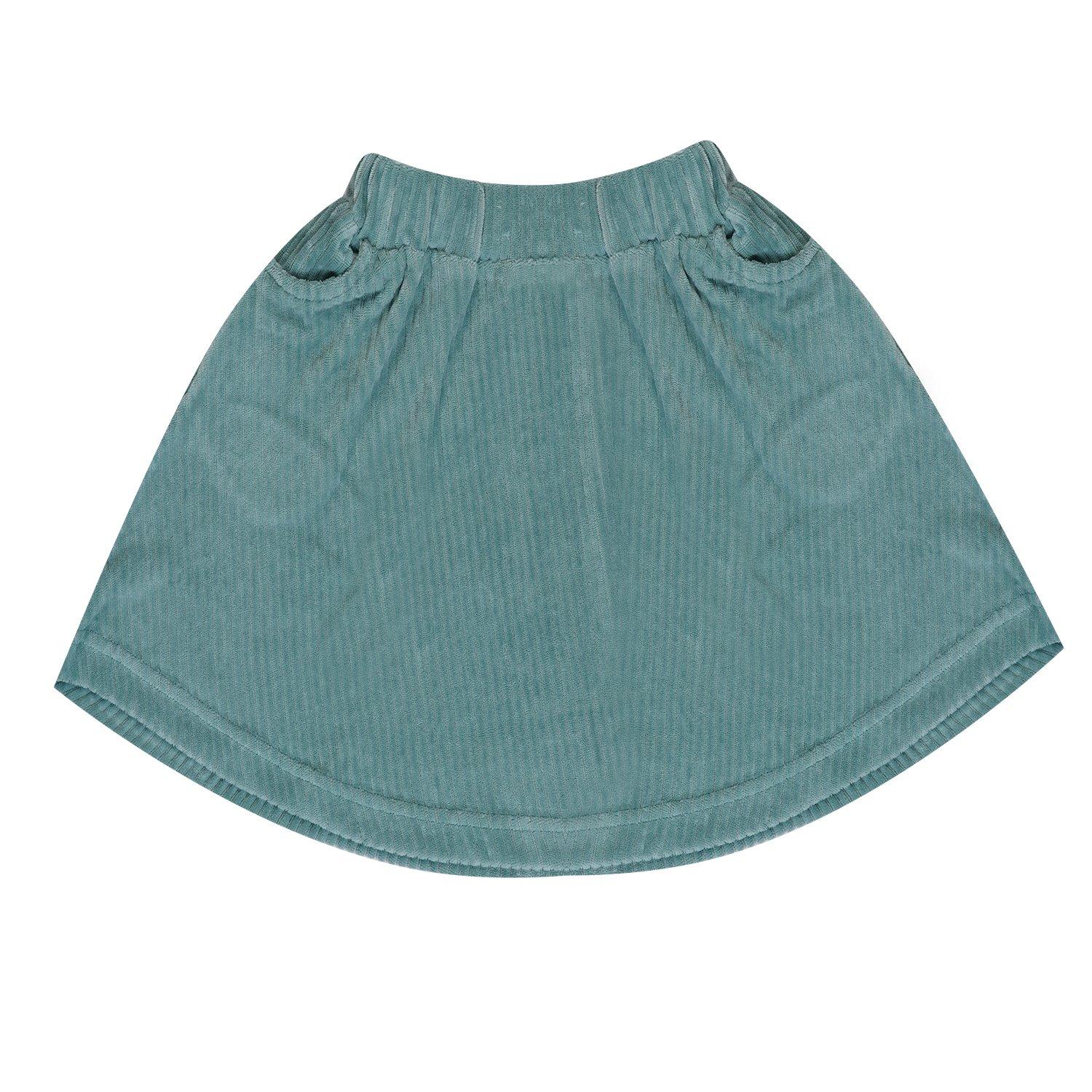 Crème/bleu-vert - Miso - Bow Top and Skirt Set - 5