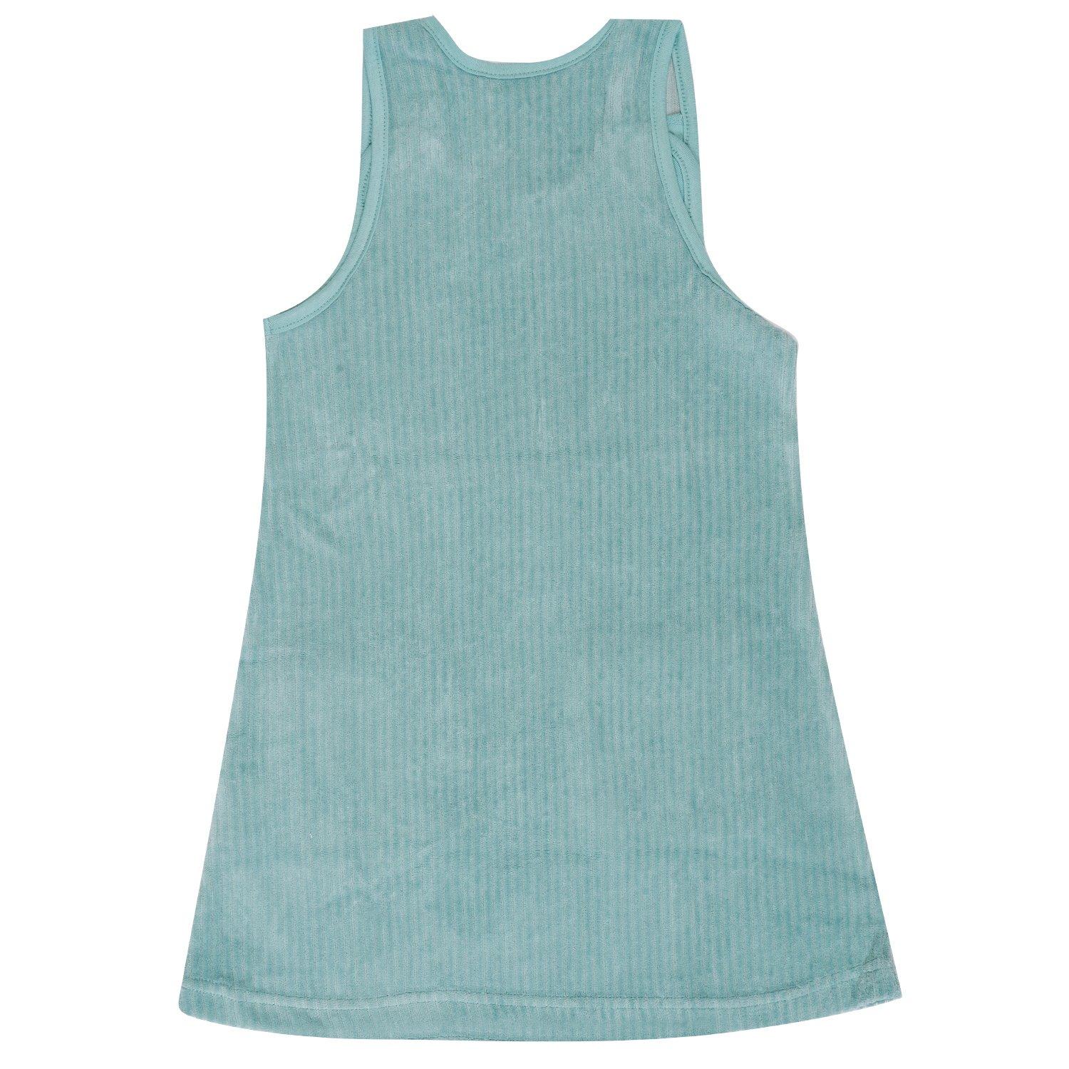 Teal/Cream - Miso - Kids' Corduroy Pinafore Dress - 6
