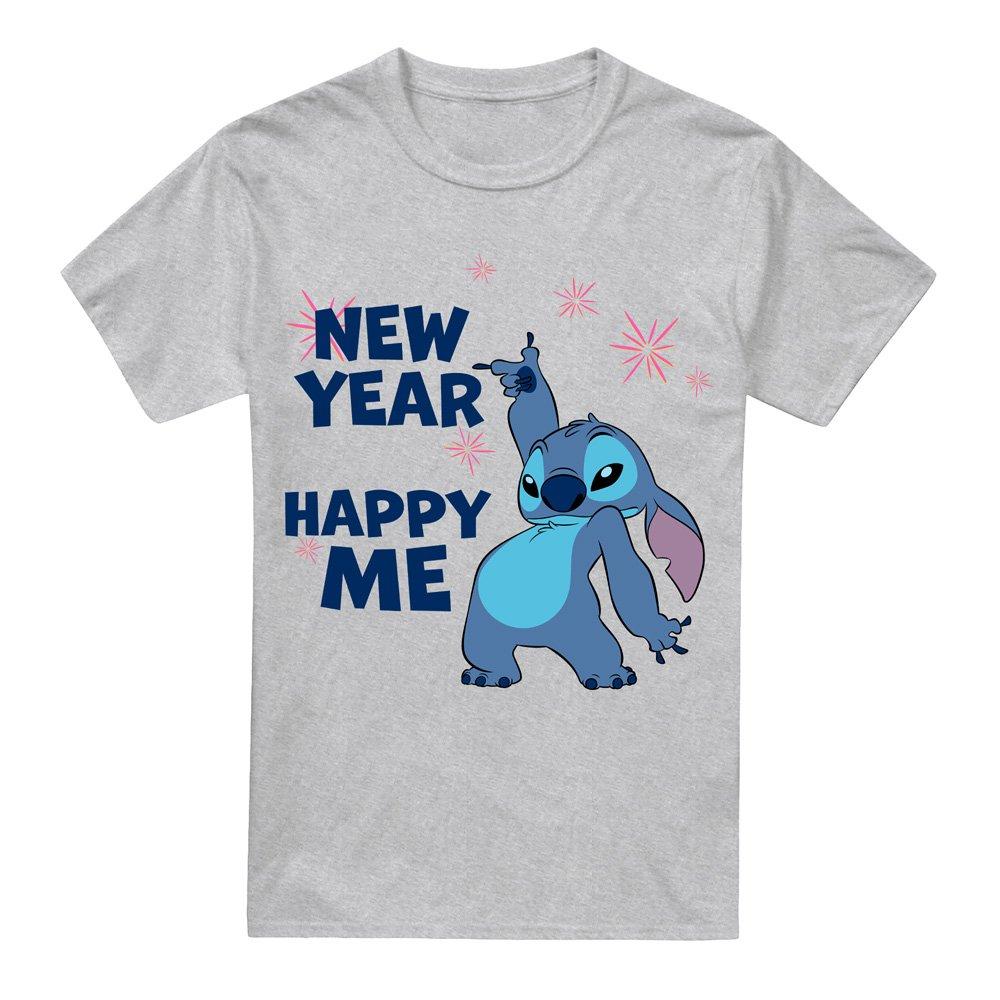Grey - Disney - Lilo & Stitch New Year Happy Me Mens T-Shirt Grey - 4