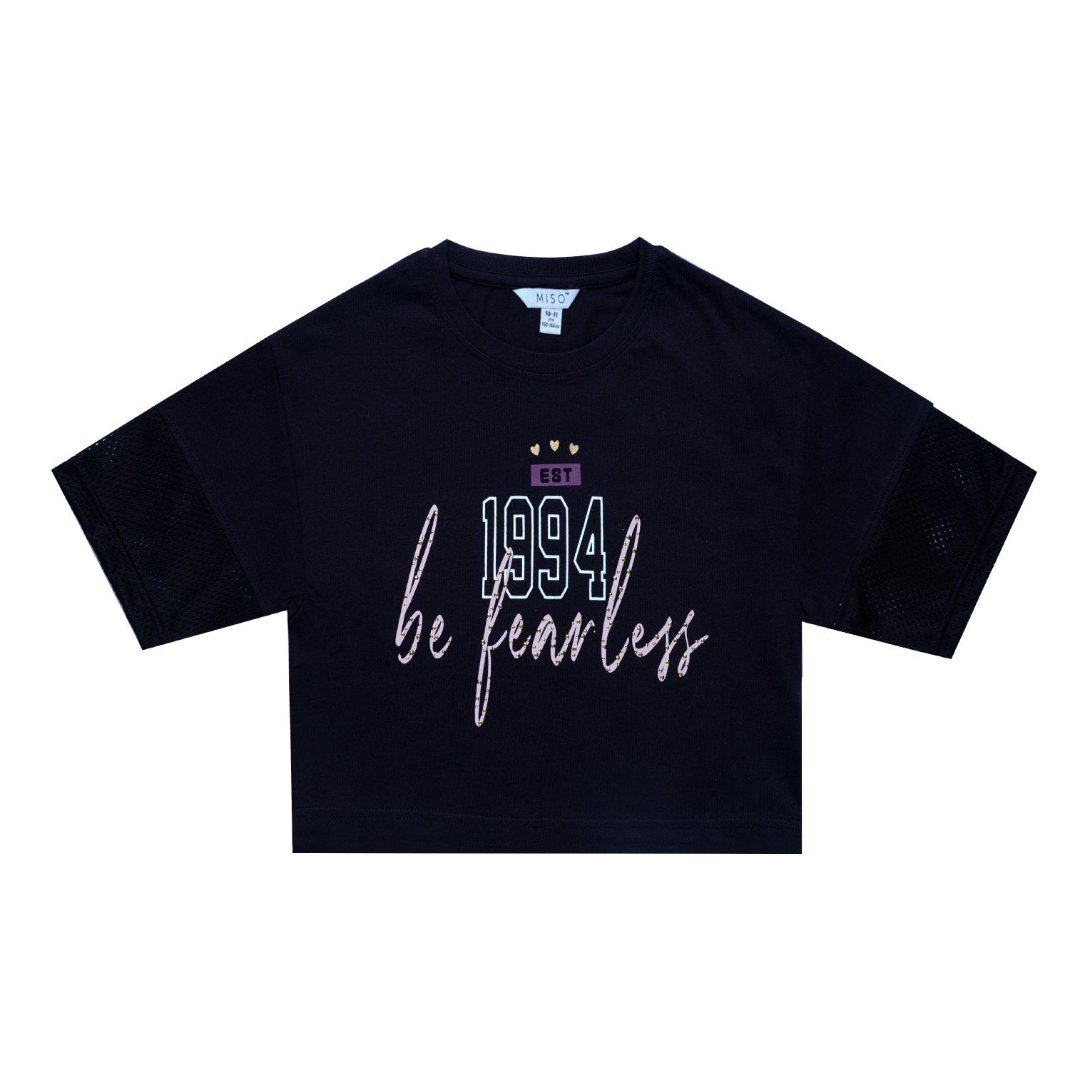 Pink/Black - Miso - Crop Top and Leggings Set Juniors - 2