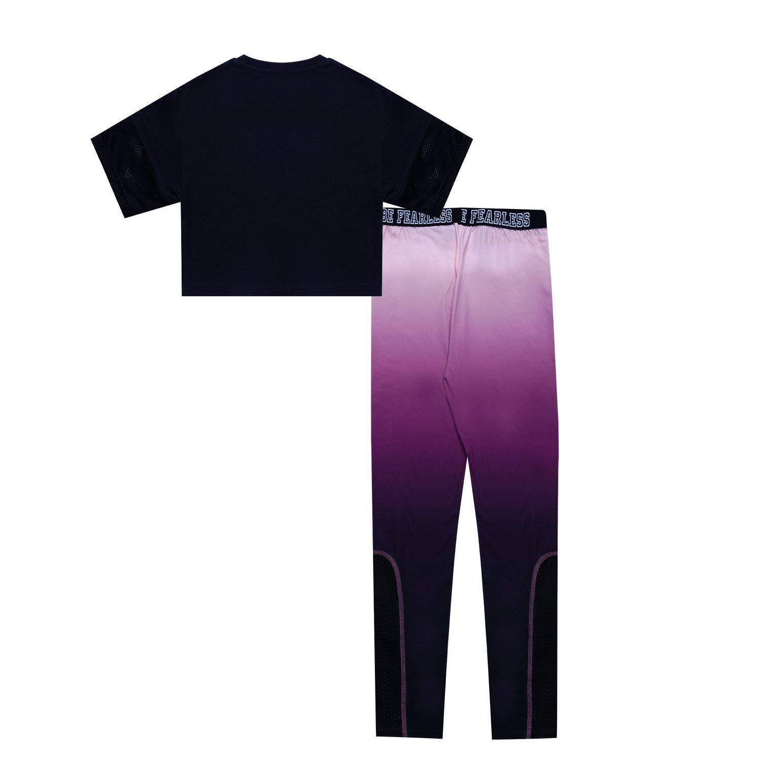 Pink/Black - Miso - Crop Top and Leggings Set Juniors - 7