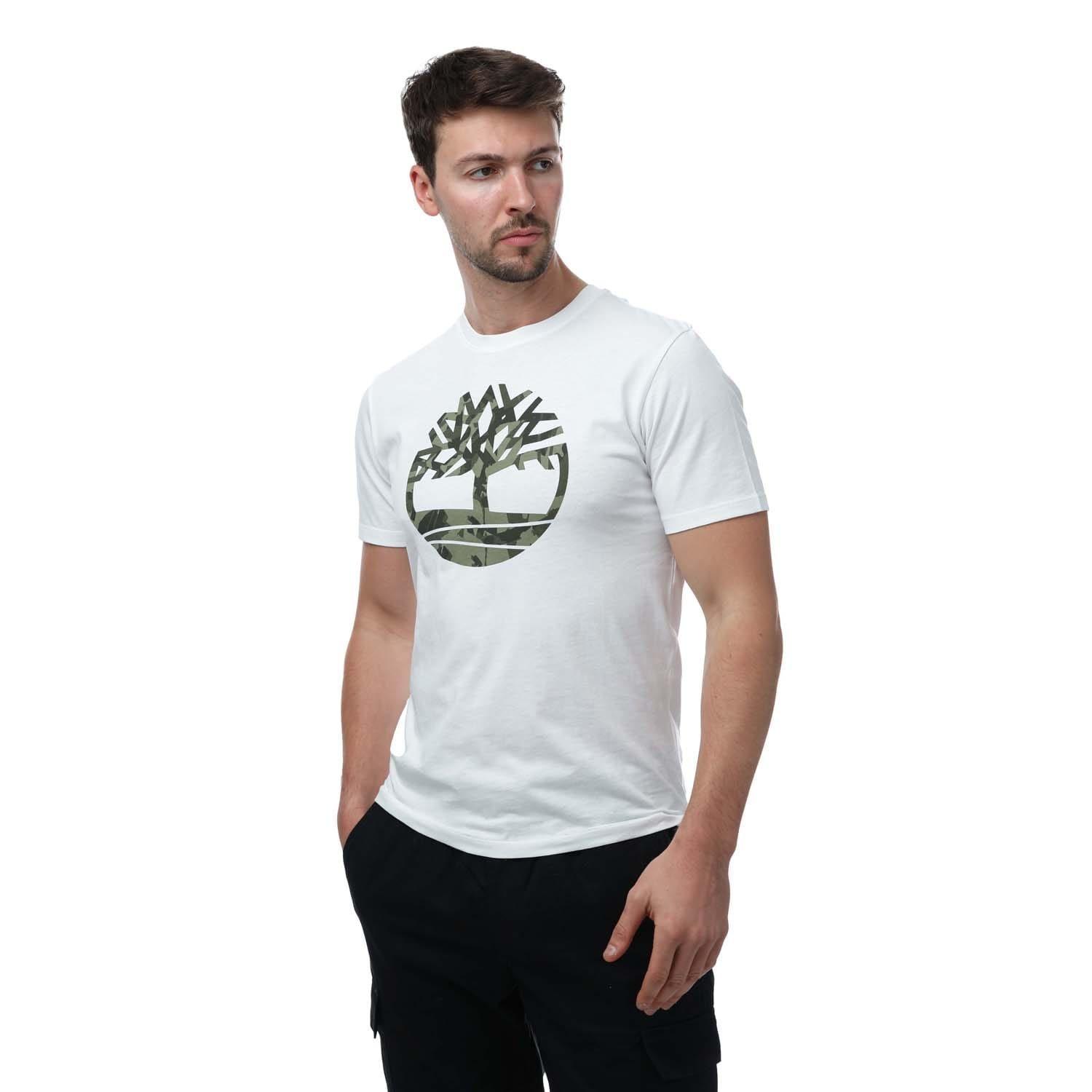 White - Timberland - Camo Tree Logo T-Shirt - 1