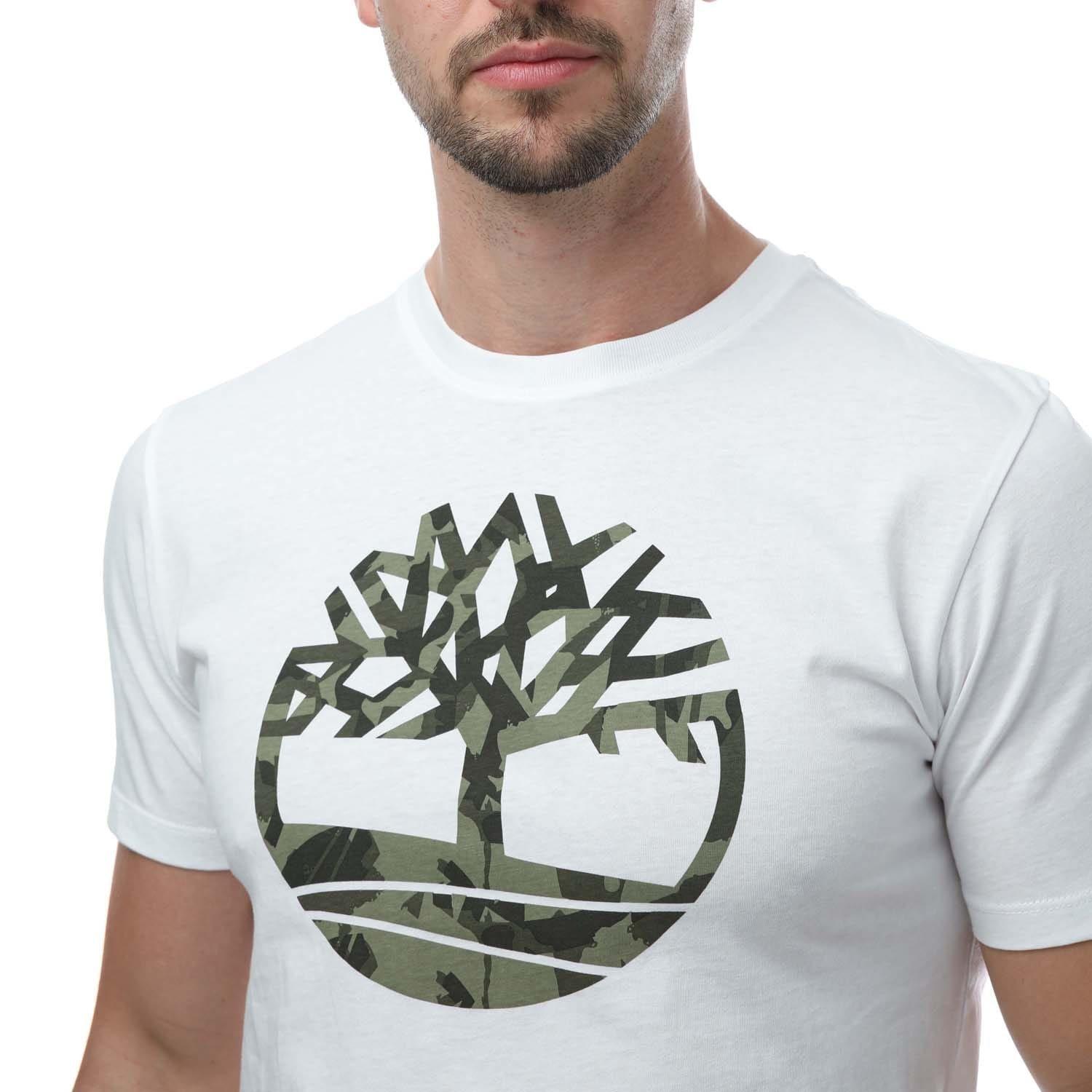 White - Timberland - Camo Tree Logo T-Shirt - 3