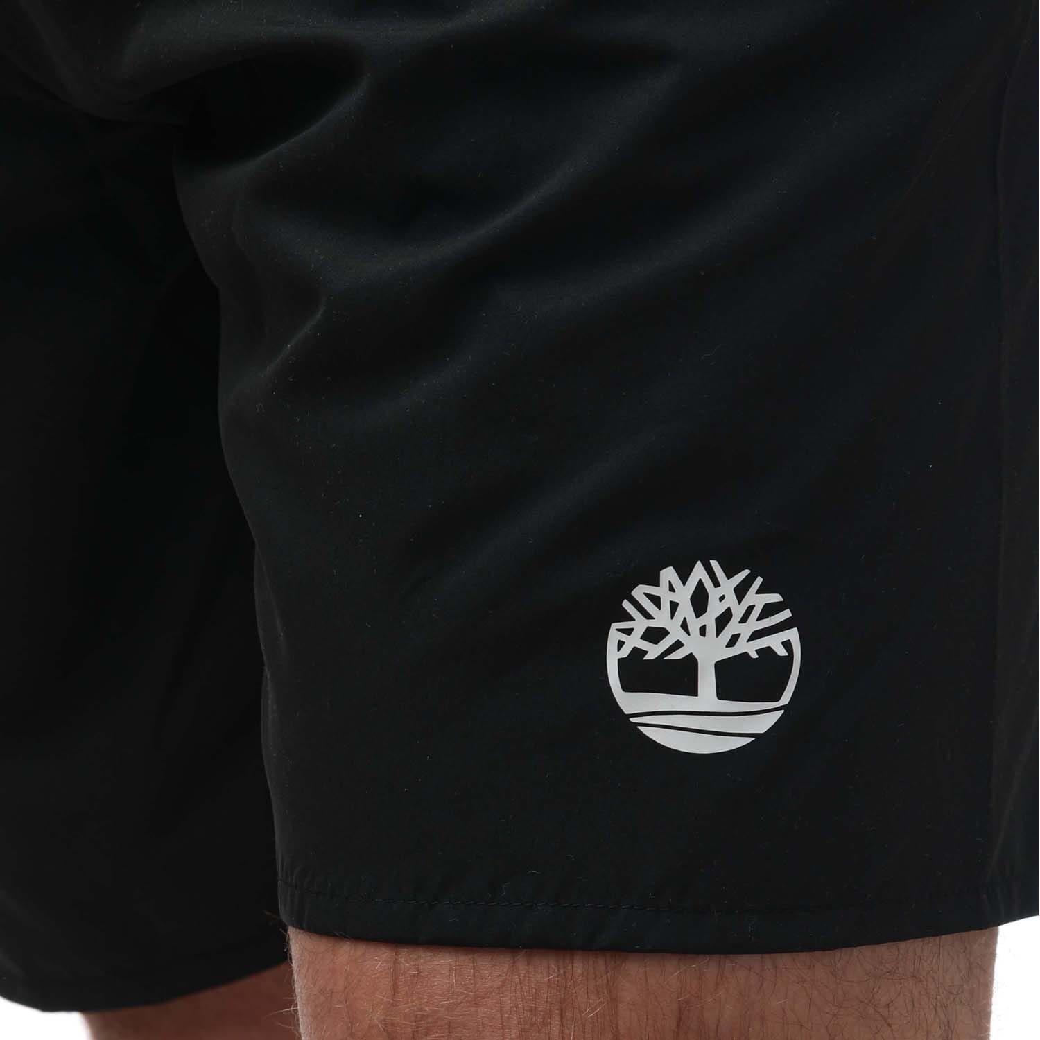 Black - Timberland - Sunapee Lake Solid Swim Shorts - 3