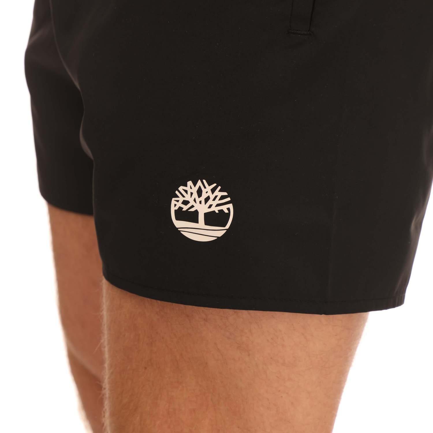 Black - Timberland - Sunapee Lake Solid Swim Shorts - 4