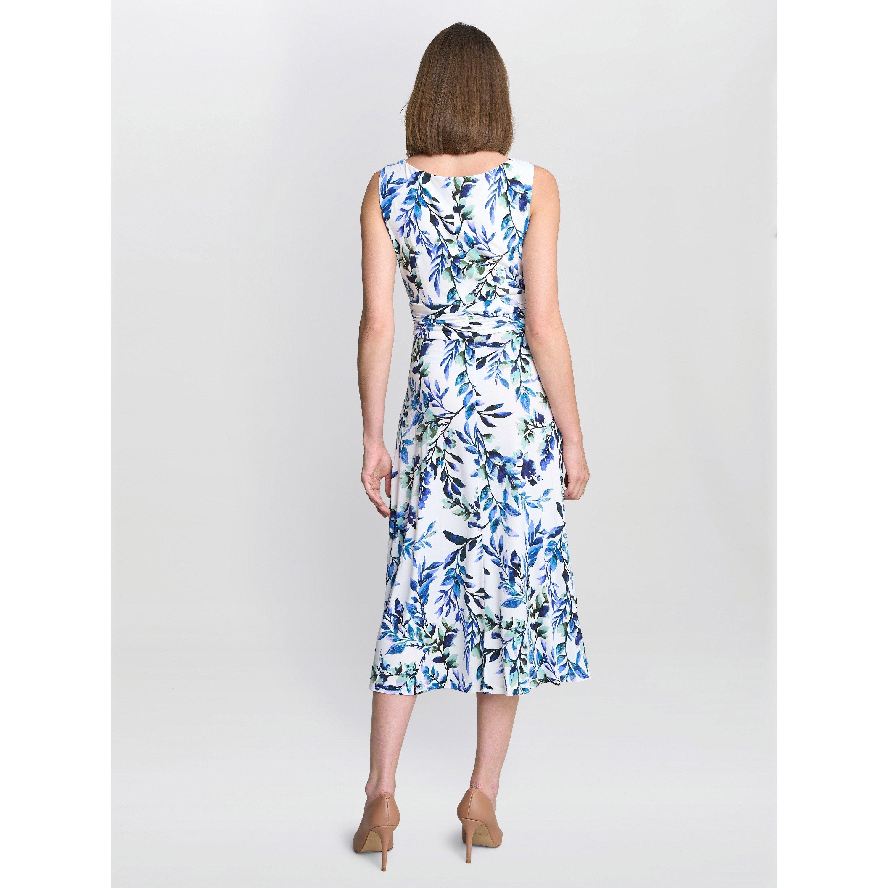 Ivory Blue - Gina Bacconi - GEORGE FLORAL PRINT MIDI DRESS - 2