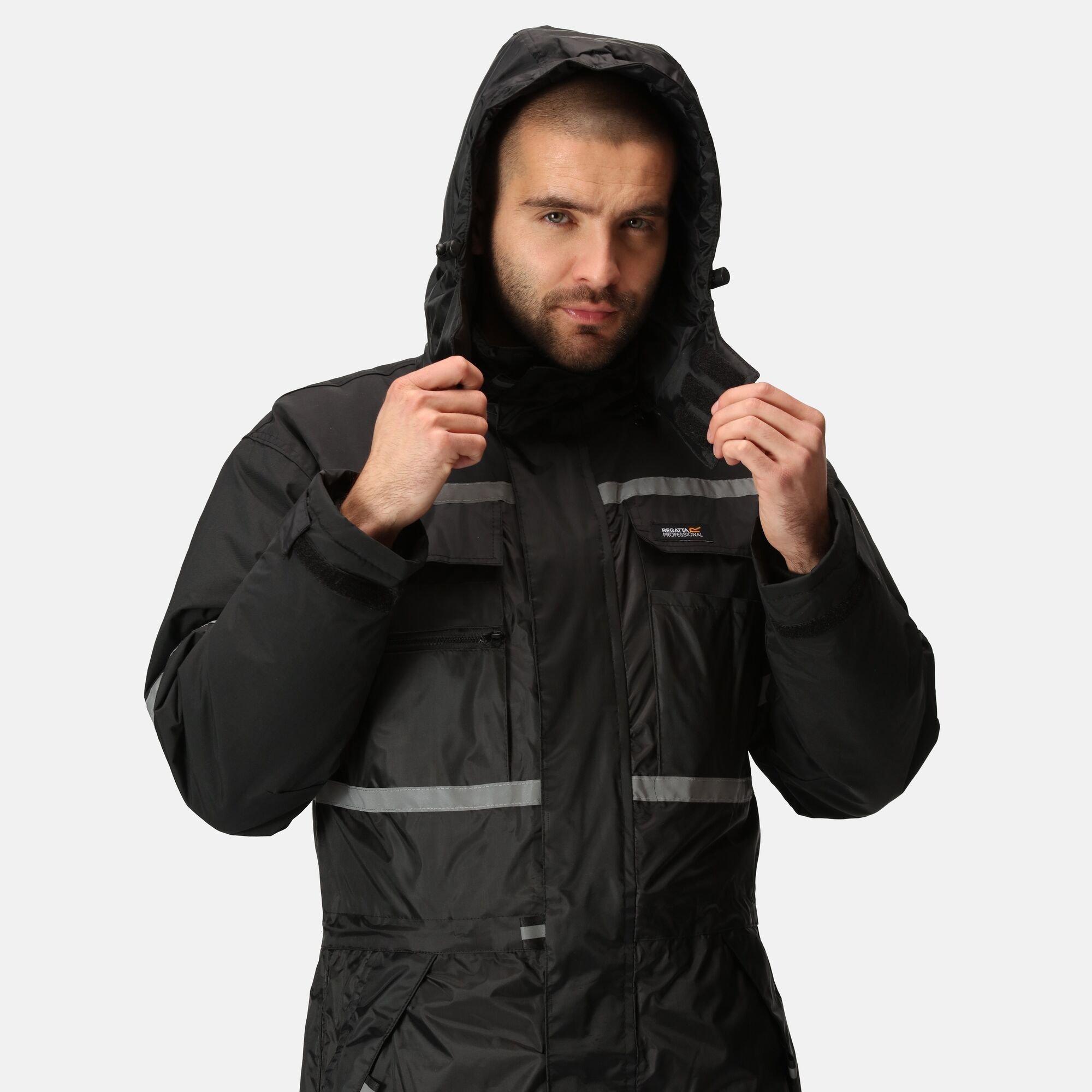 Black - Regatta - Waterproof Insulated Coverall - 7