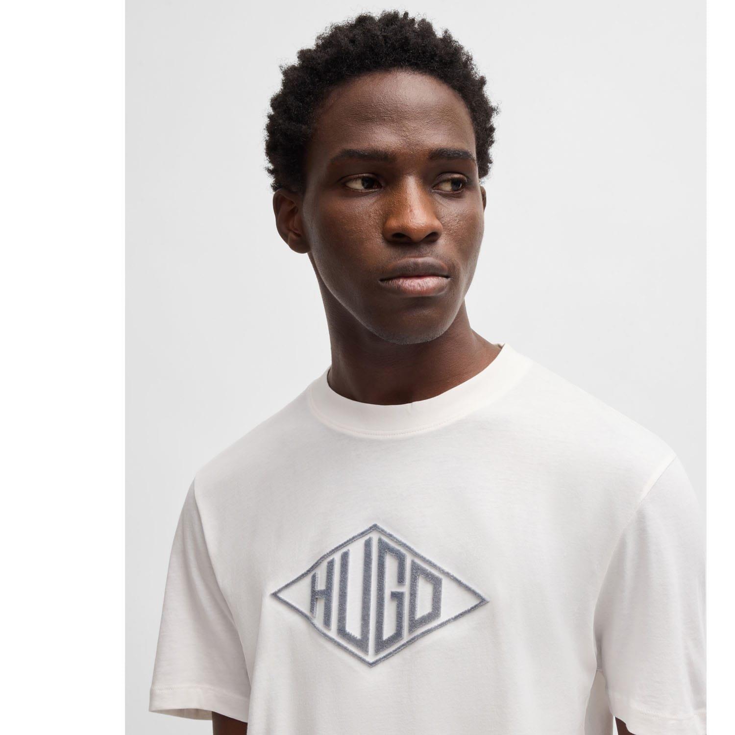 Natural - Hugo - Dalendi Geometric Logo T-Shirt - 3