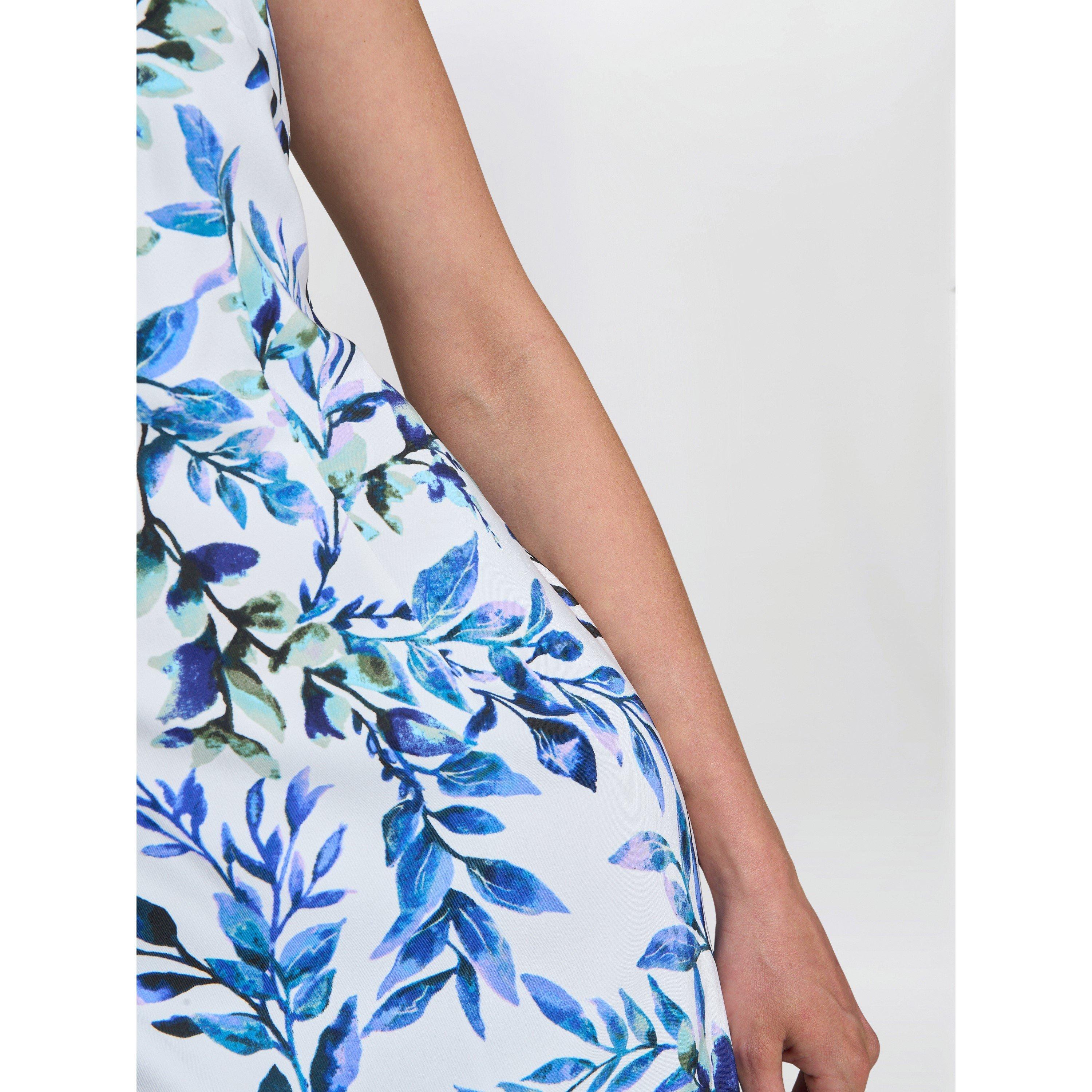 Ivory Blue - Gina Bacconi - Women's GRETEL Floral Shift Shirt Dress - 5