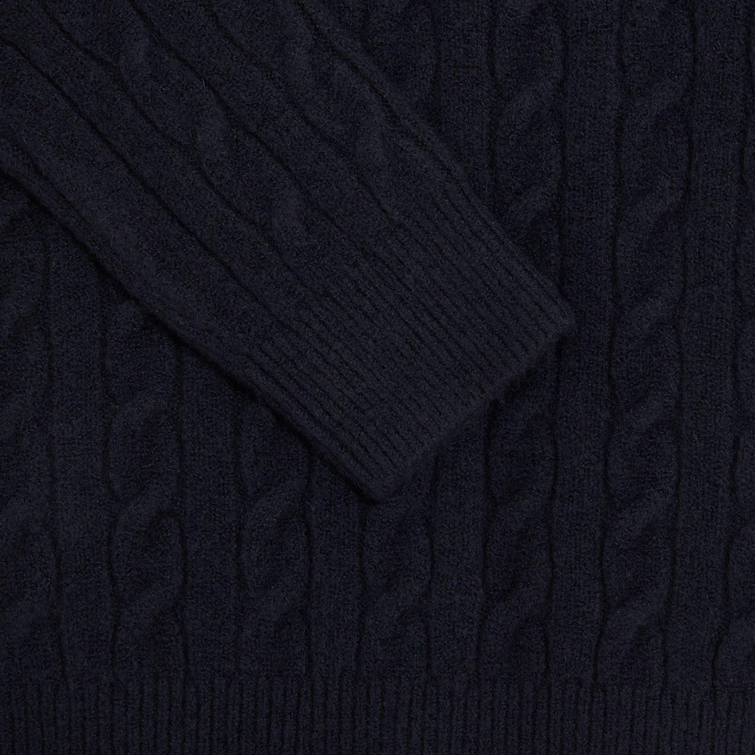 Navy - Lyle and Scott - Cable Crewneck Sweatshirt - 3