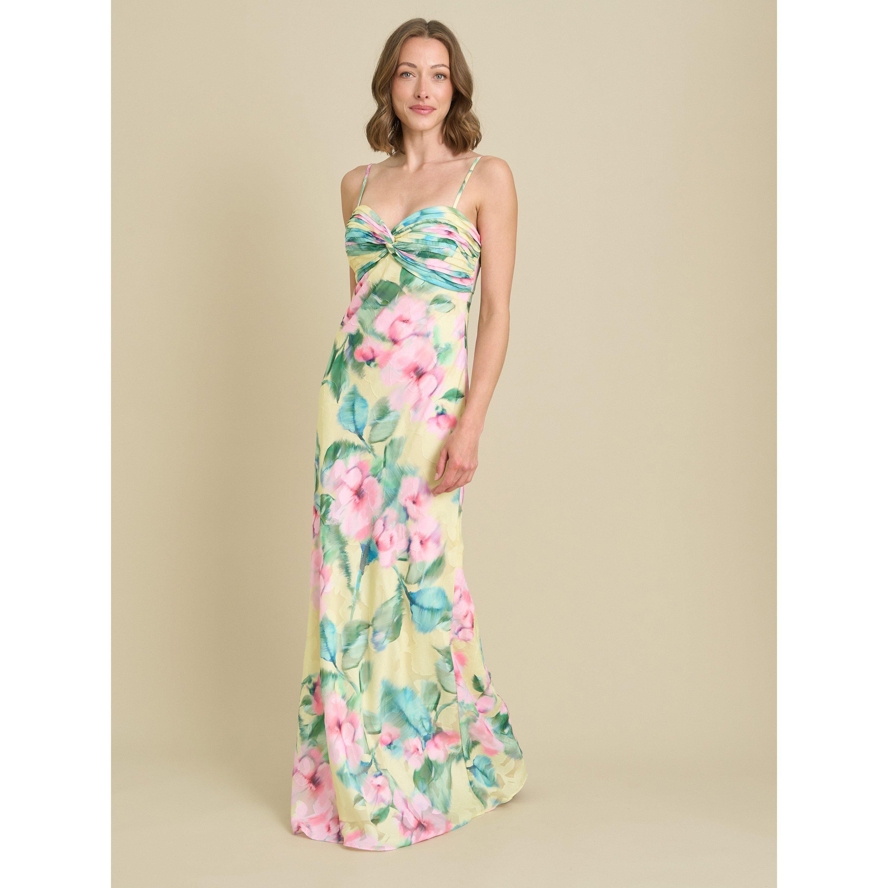 Yellow - Gina Bacconi - Marge Burnout Print Maxi Dress - 2