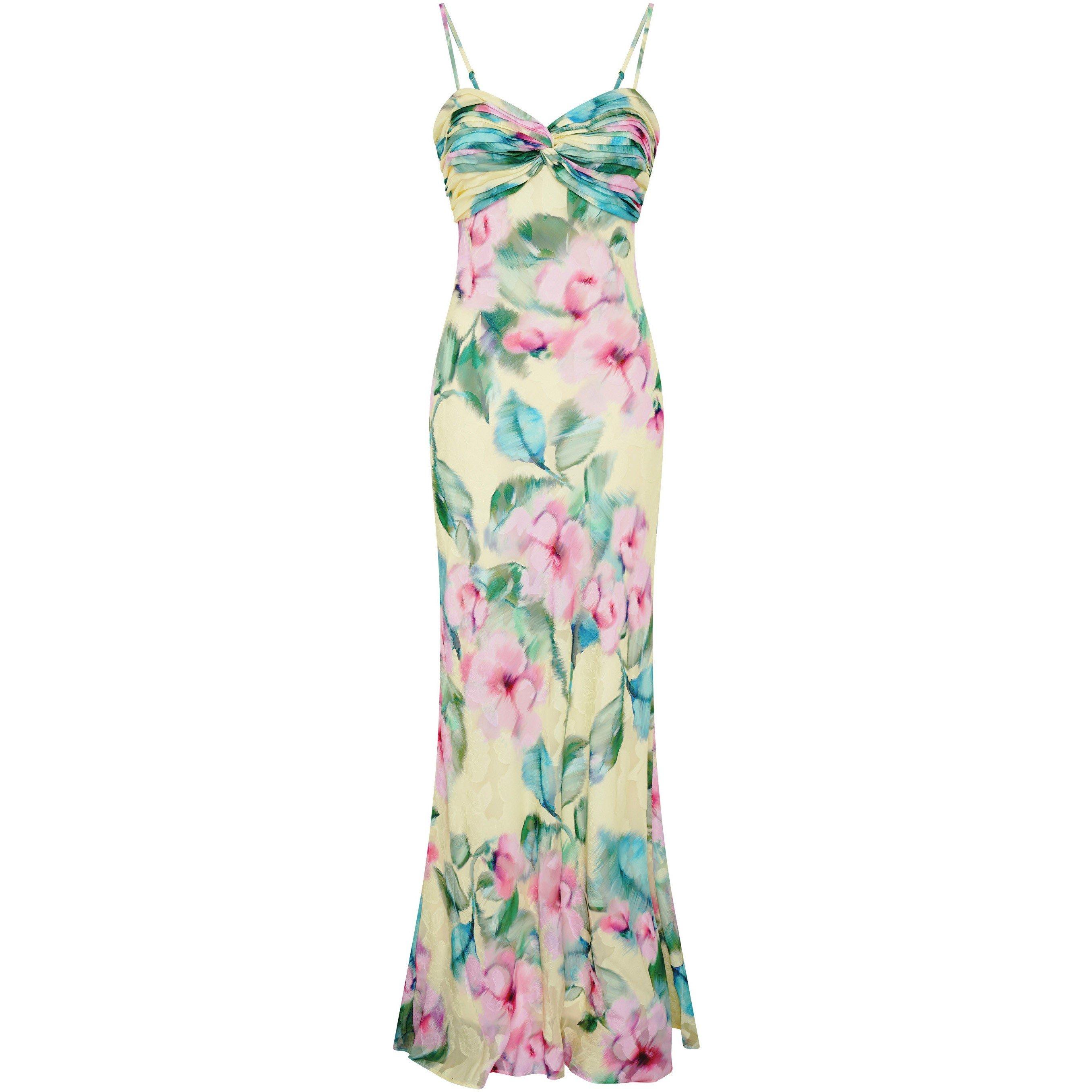 Yellow - Gina Bacconi - Marge Burnout Print Maxi Dress - 3