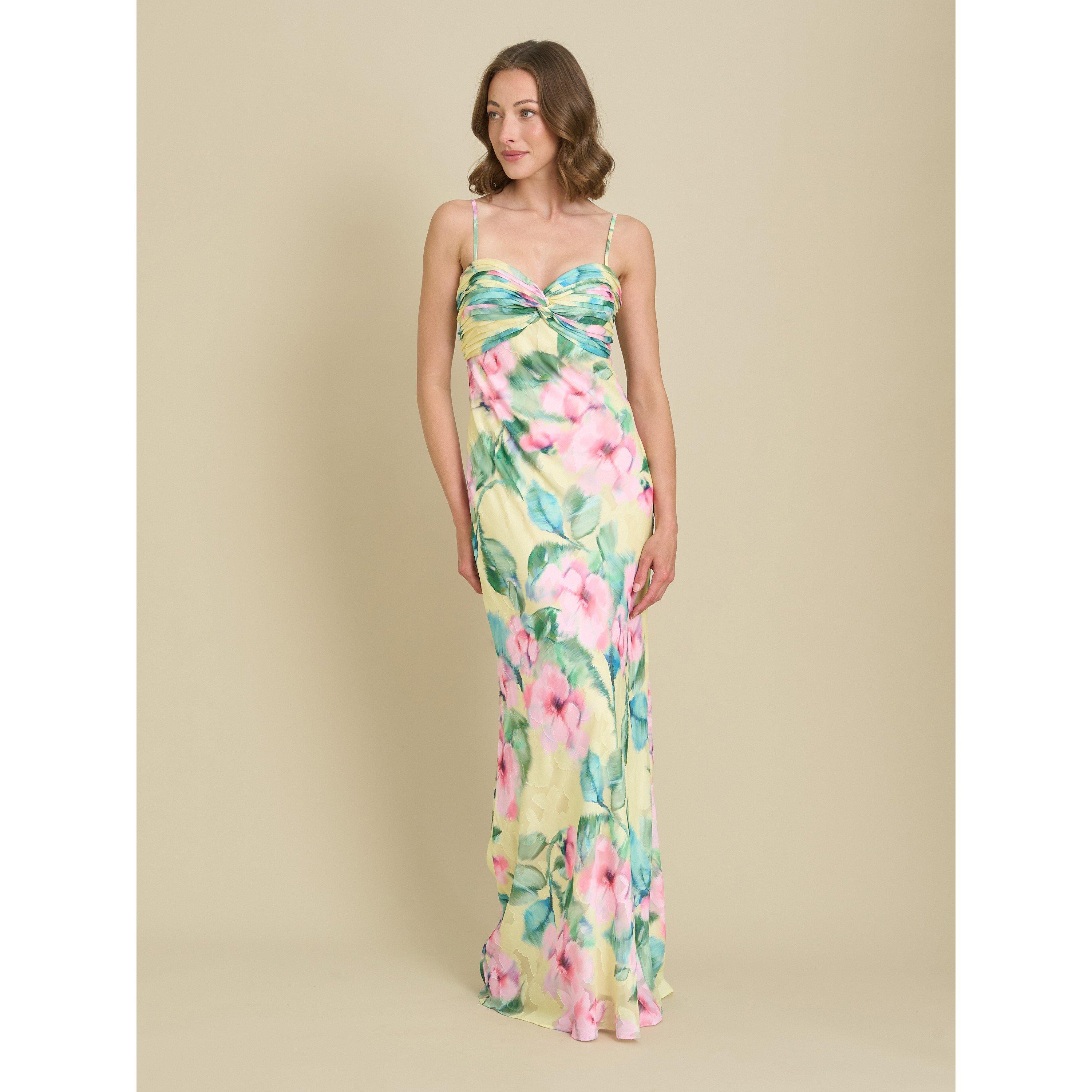 Yellow - Gina Bacconi - Marge Burnout Print Maxi Dress - 5