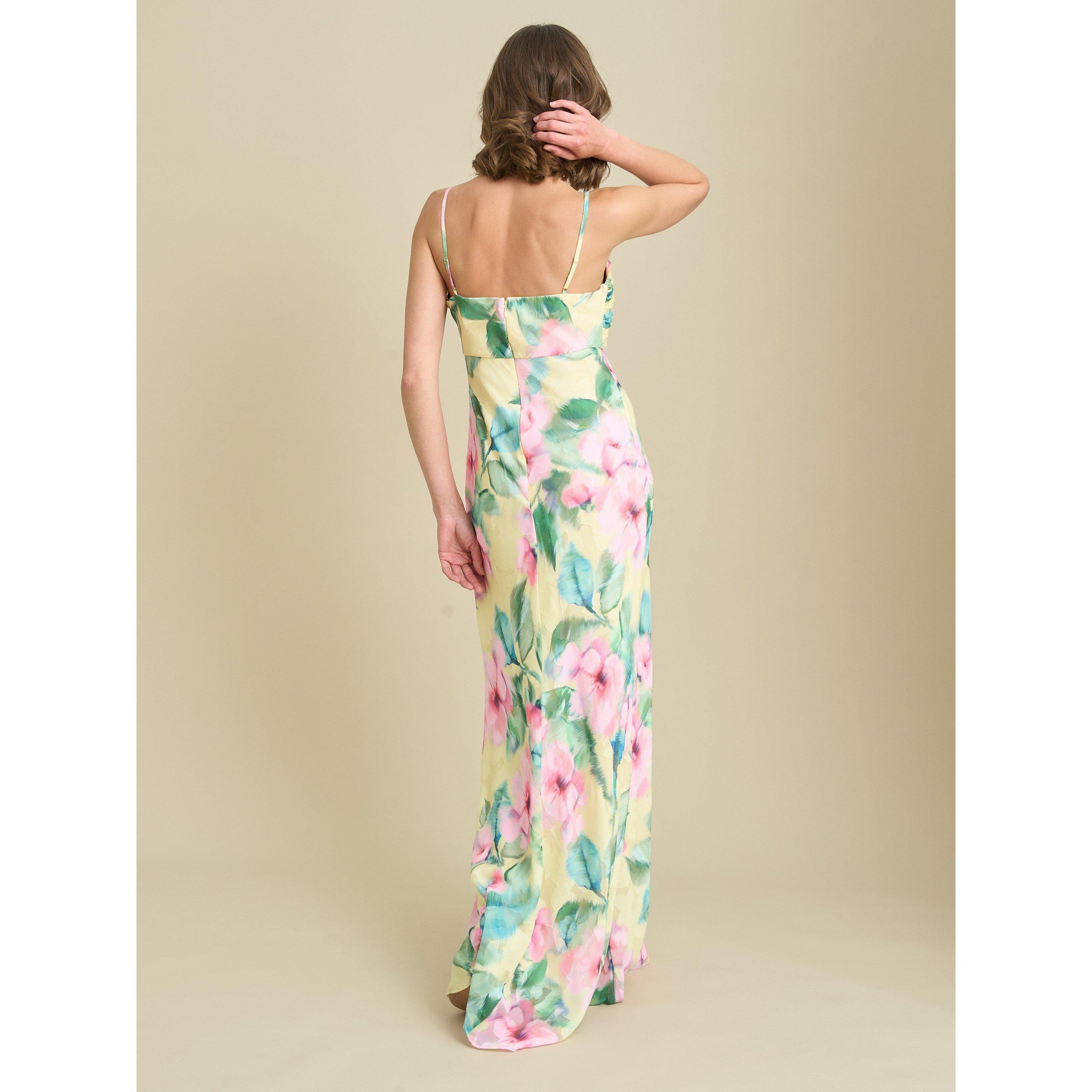 Yellow - Gina Bacconi - Marge Burnout Print Maxi Dress - 7
