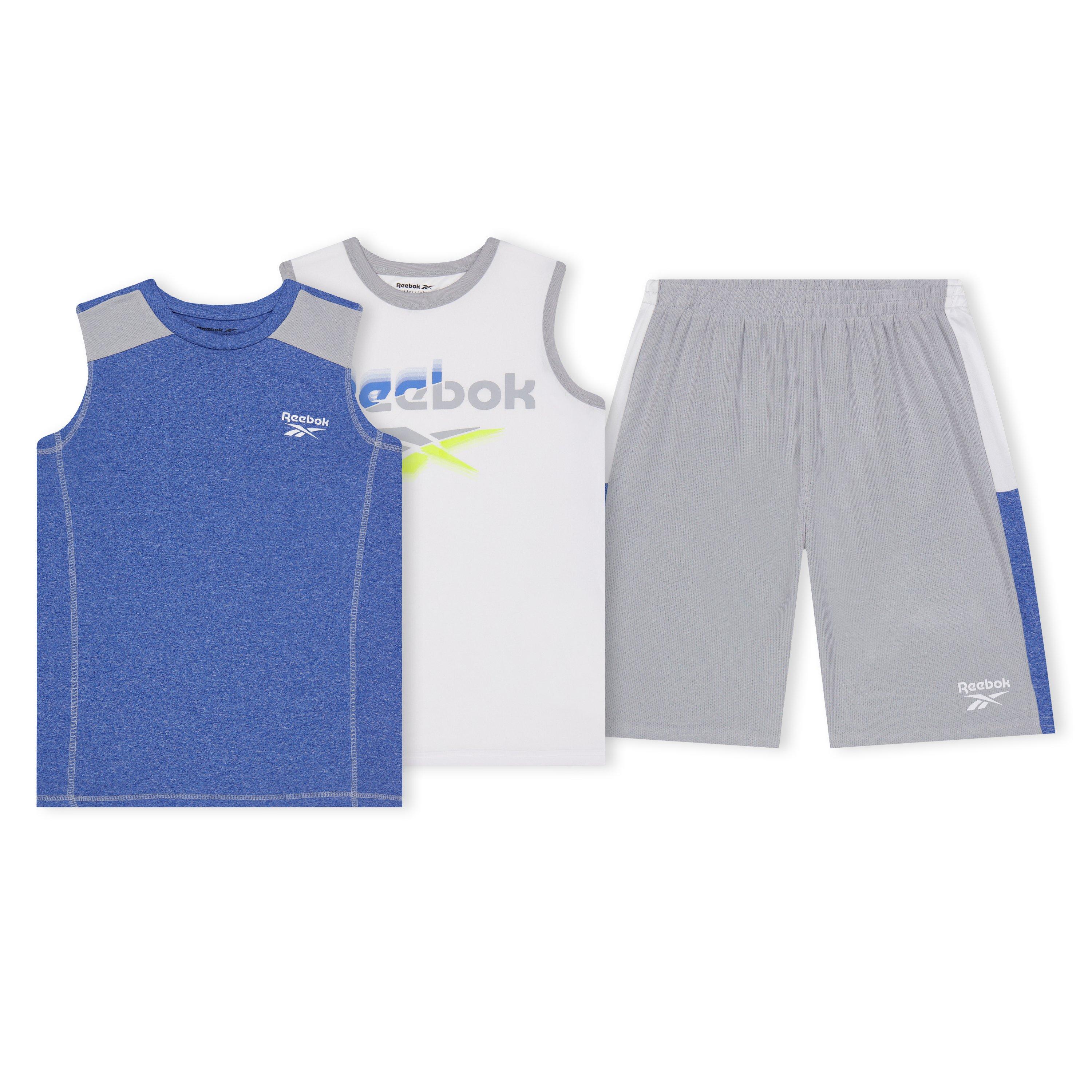 Blue - Reebok - Kids' Tank Top and Shorts Set T-Shirt - 1